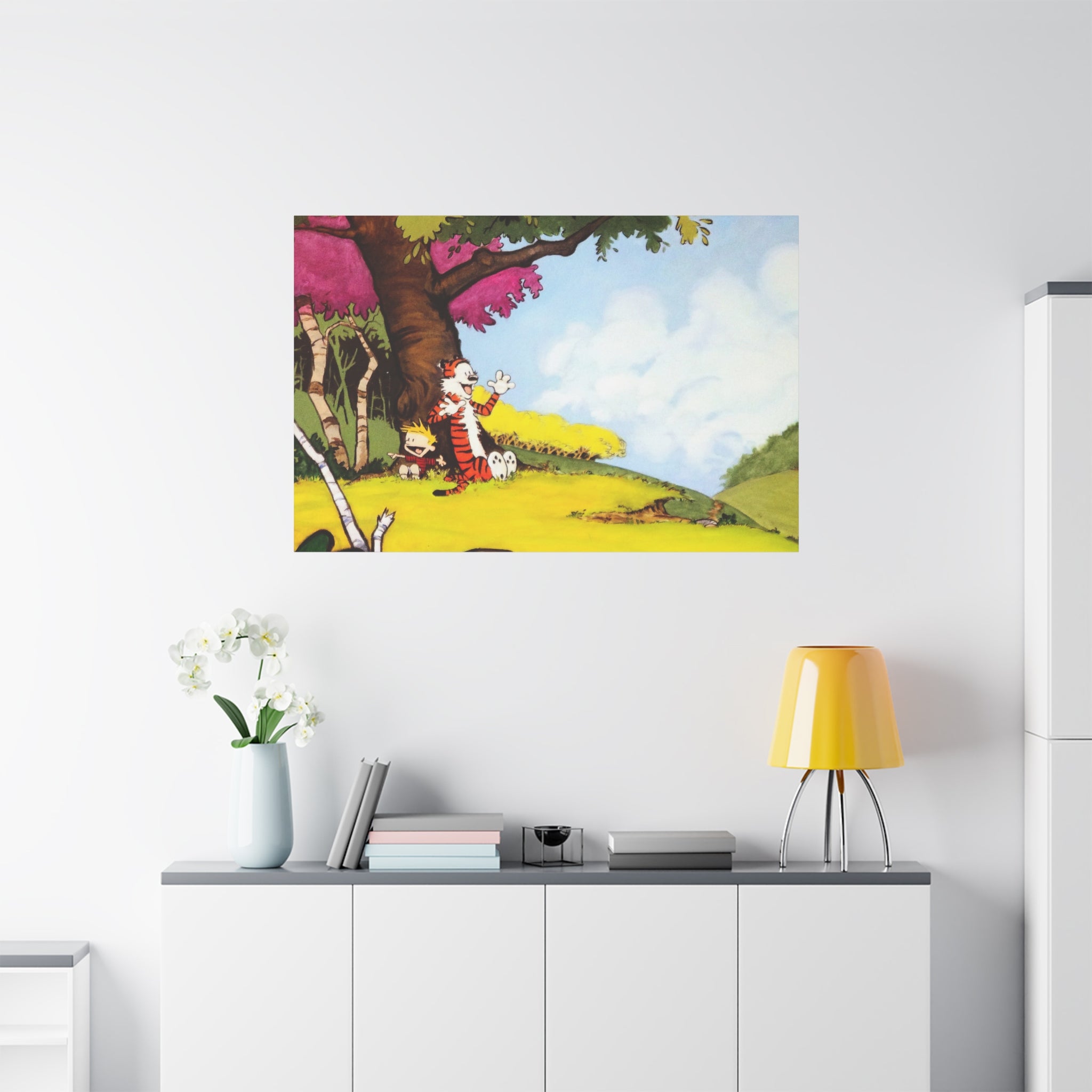Calvin and Hobbes Canvas Wall Art - Nostalgic Comic Strip Poster for Kids Room & Nursery Room Decor - Adventure Theme Print