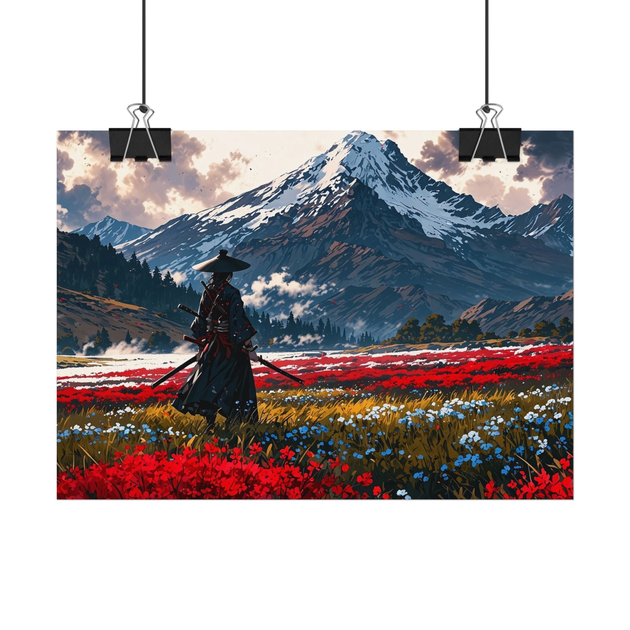 Samurai Canvas Print - Katana Japanese Artwork, Asian Decor, Samurai Warrior Poster, Anime Poster