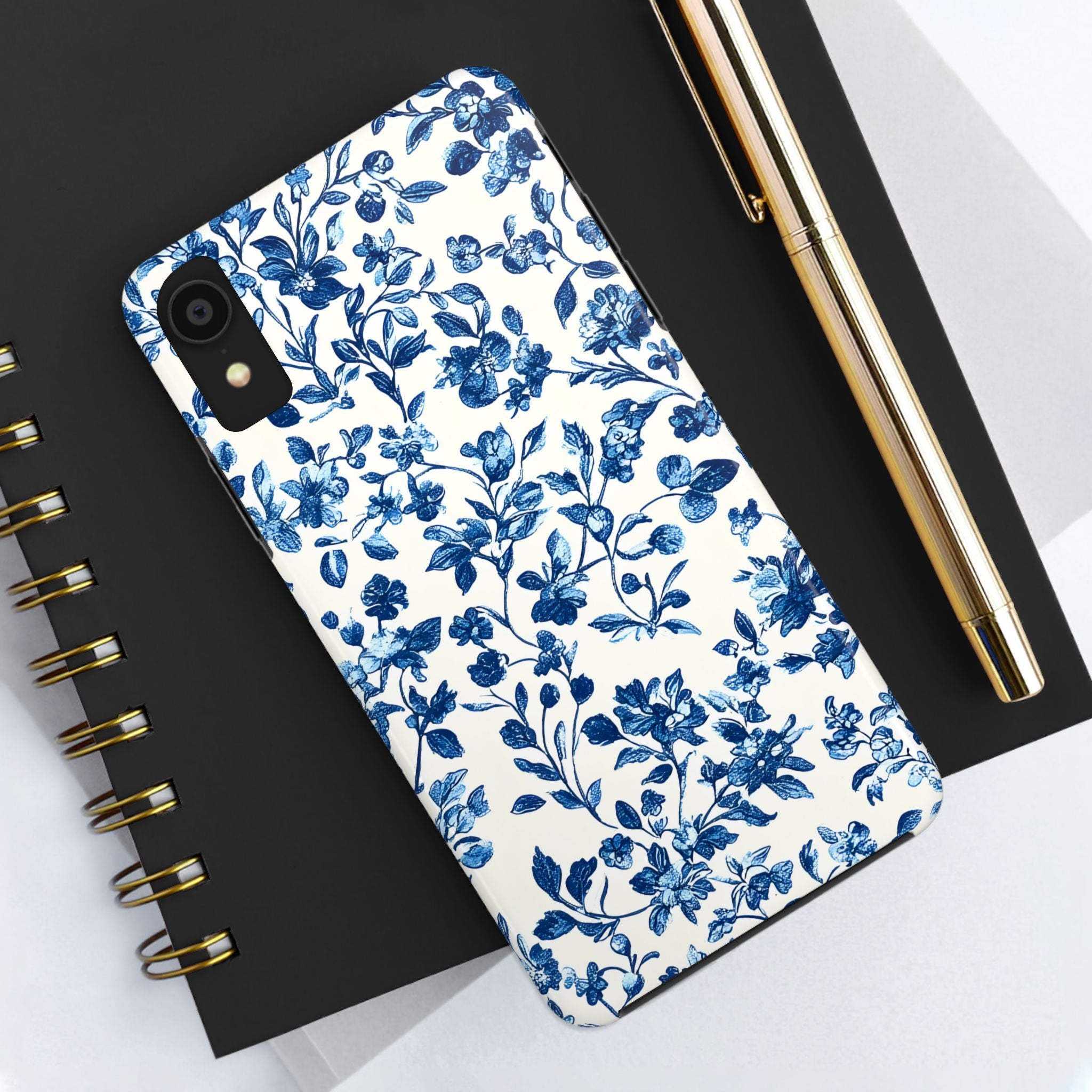 french-toile-floral-tough-phone-case-blue-phone-cover-protective-iphone-case-hard-shell-cellphone-case-vintage-design-phone-c