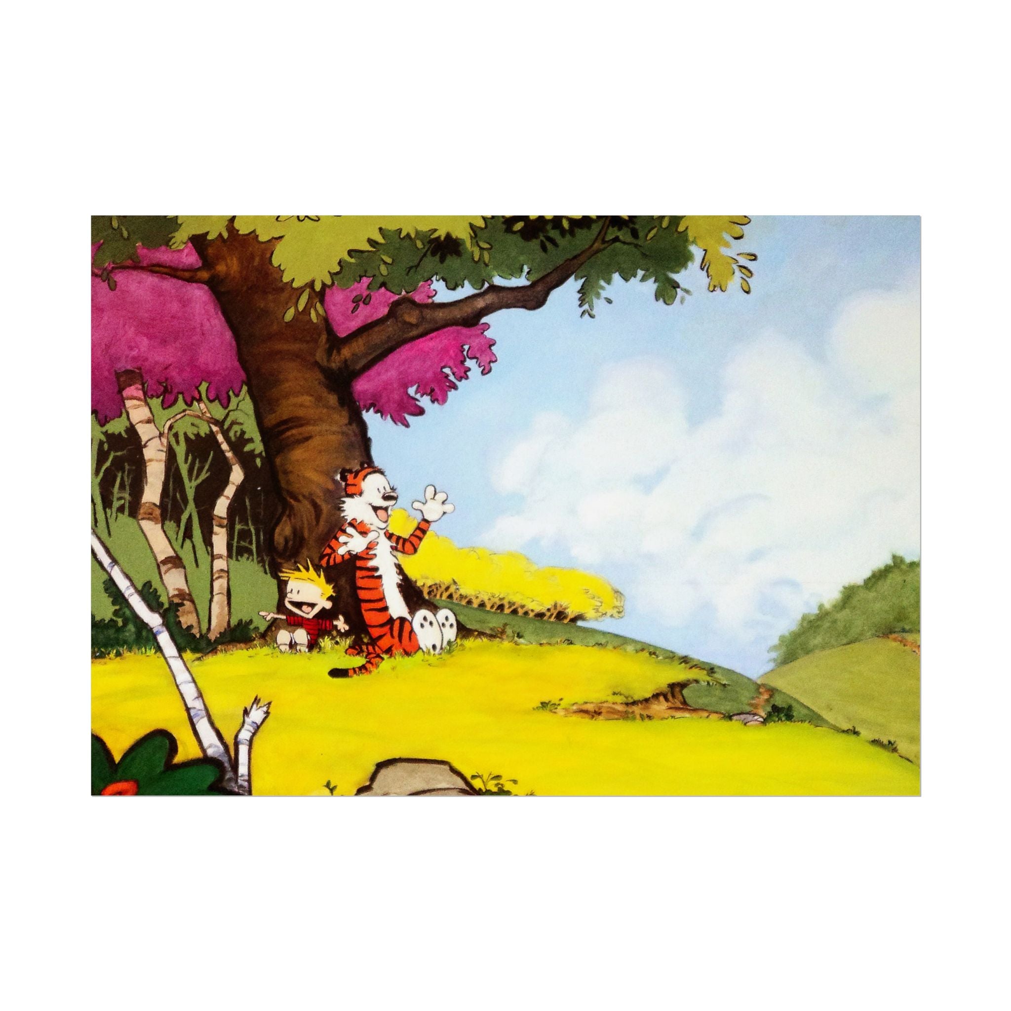 Calvin and Hobbes Poster Wall Art - Nostalgic Cartoon Wall Decor - Unique Birthday Gift for Fans - Timeless Comic Book Design