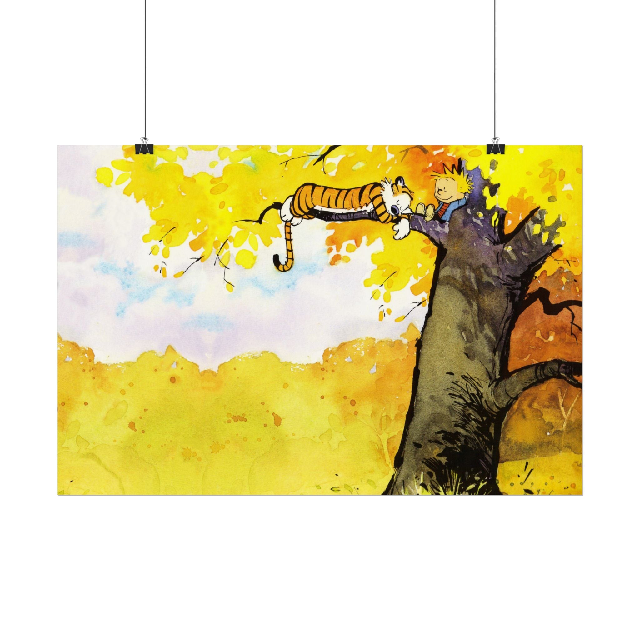 Calvin and Hobbes Poster Wall Art - Cartoon Wall Decor - Unique Birthday Gift for Fans - Timeless Comic Book Art