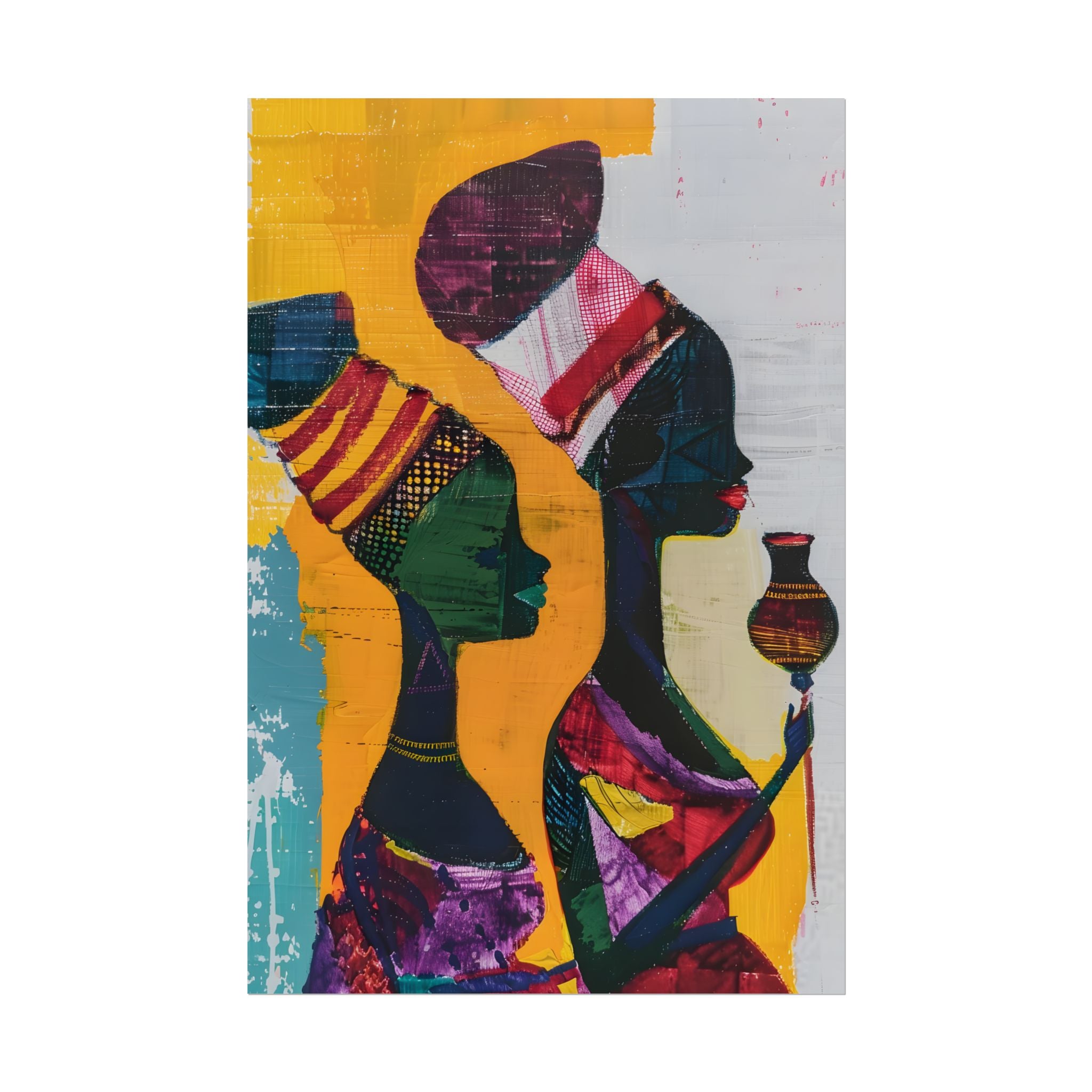 Traditional African Woman Poster Wall Art, African Portrait, Afrocentric, Tribal Home Art, Afro American Art, Ethnic Wall Decor