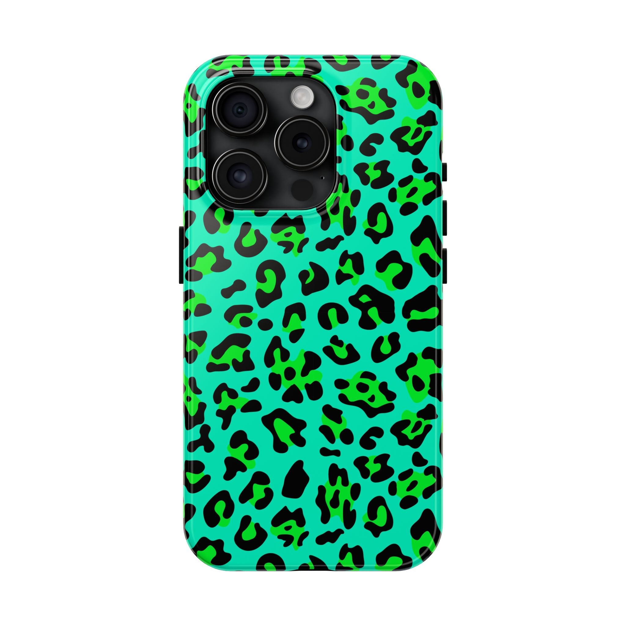 neon-green-teal-leopard-iphone-tough-case-stylish-phone-cover-protective-cellphone-case-trendy-smartphone-accessory-gift-for-