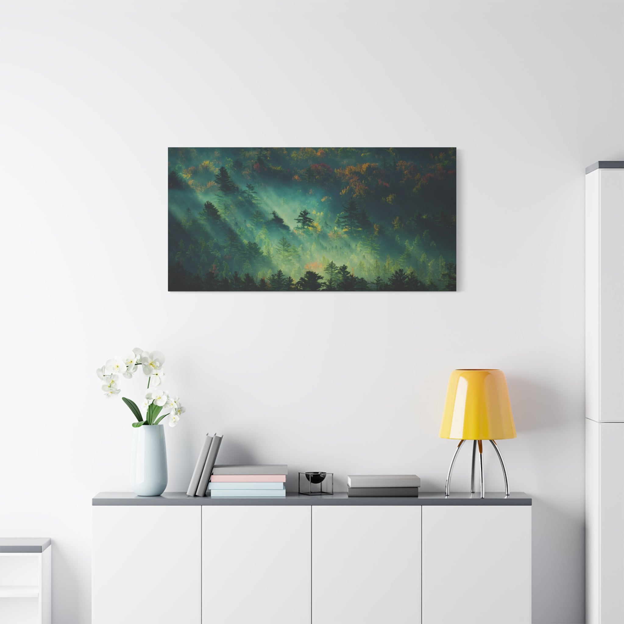 canvas-print-foggy-forest-nature-mist-wall-art-matte-stretched-canvas-landscape-scenery-woods-decor-nature-lover-gift-rustic-