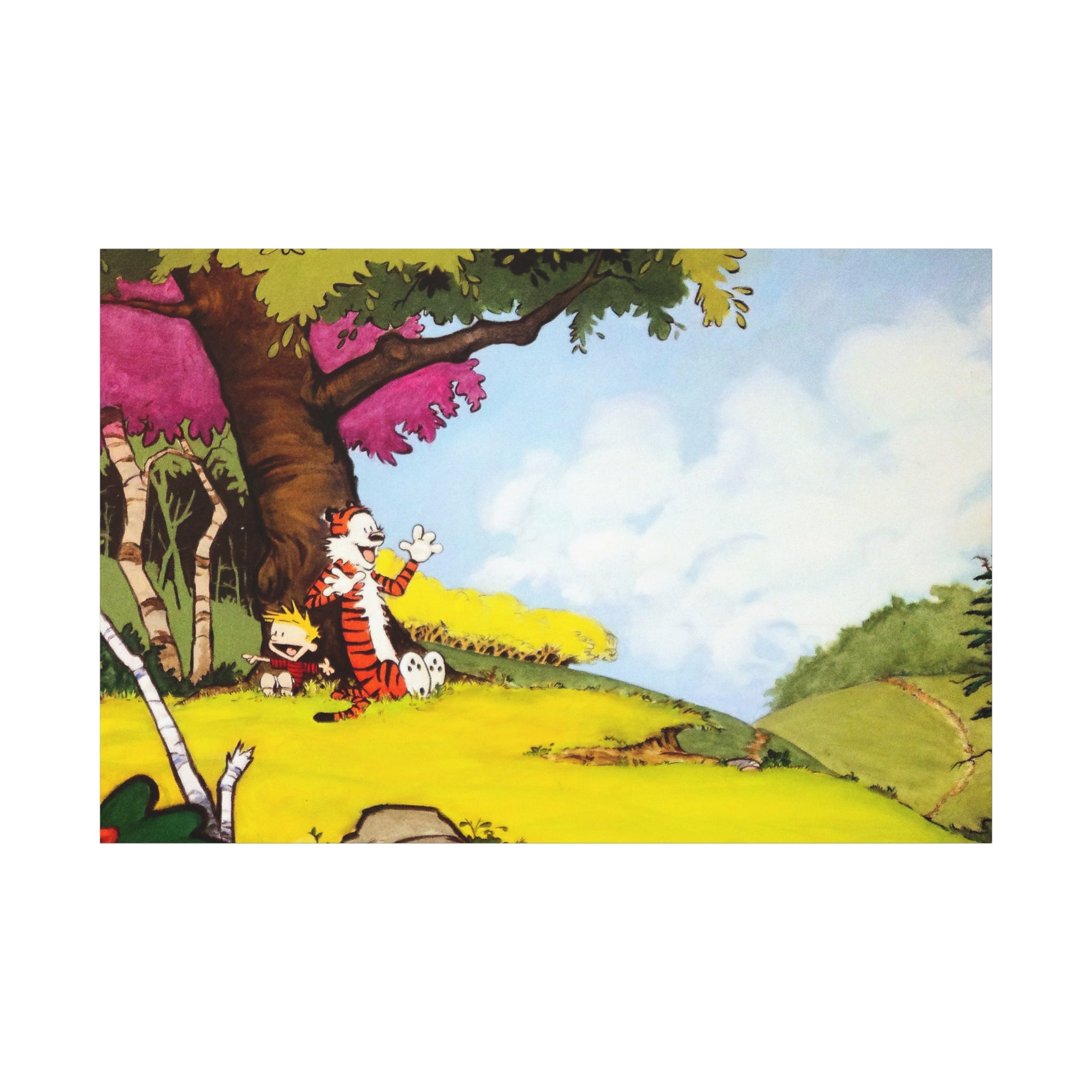 Calvin and Hobbes Canvas Wall Art - Nostalgic Comic Strip Poster for Kids Room & Nursery Room Decor - Adventure Theme Print