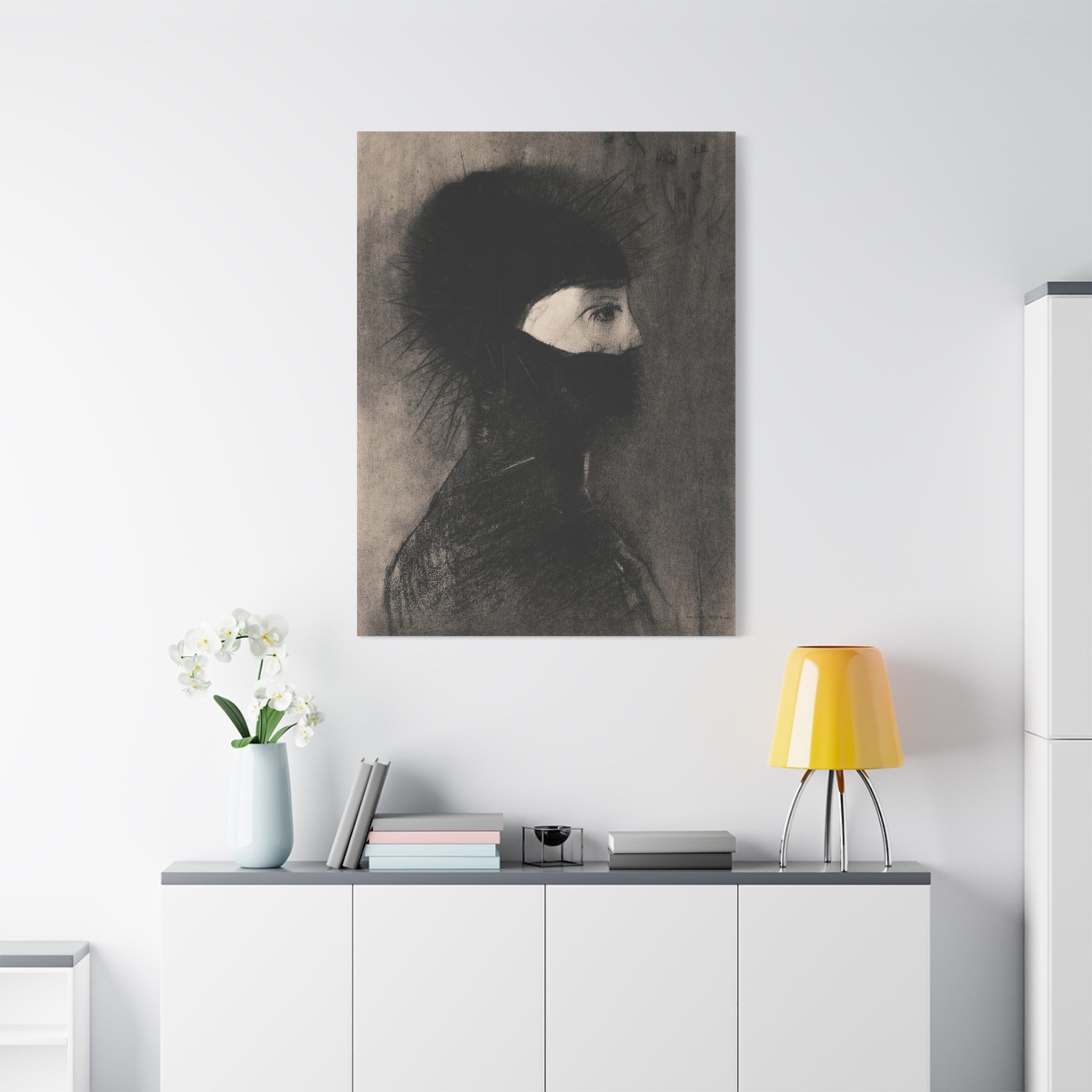 canvas-wall-art-armor-by-odilon-redon-vintage-woman-illustration-post-impressionism-art-wall-decor-matte-canvas-stretched