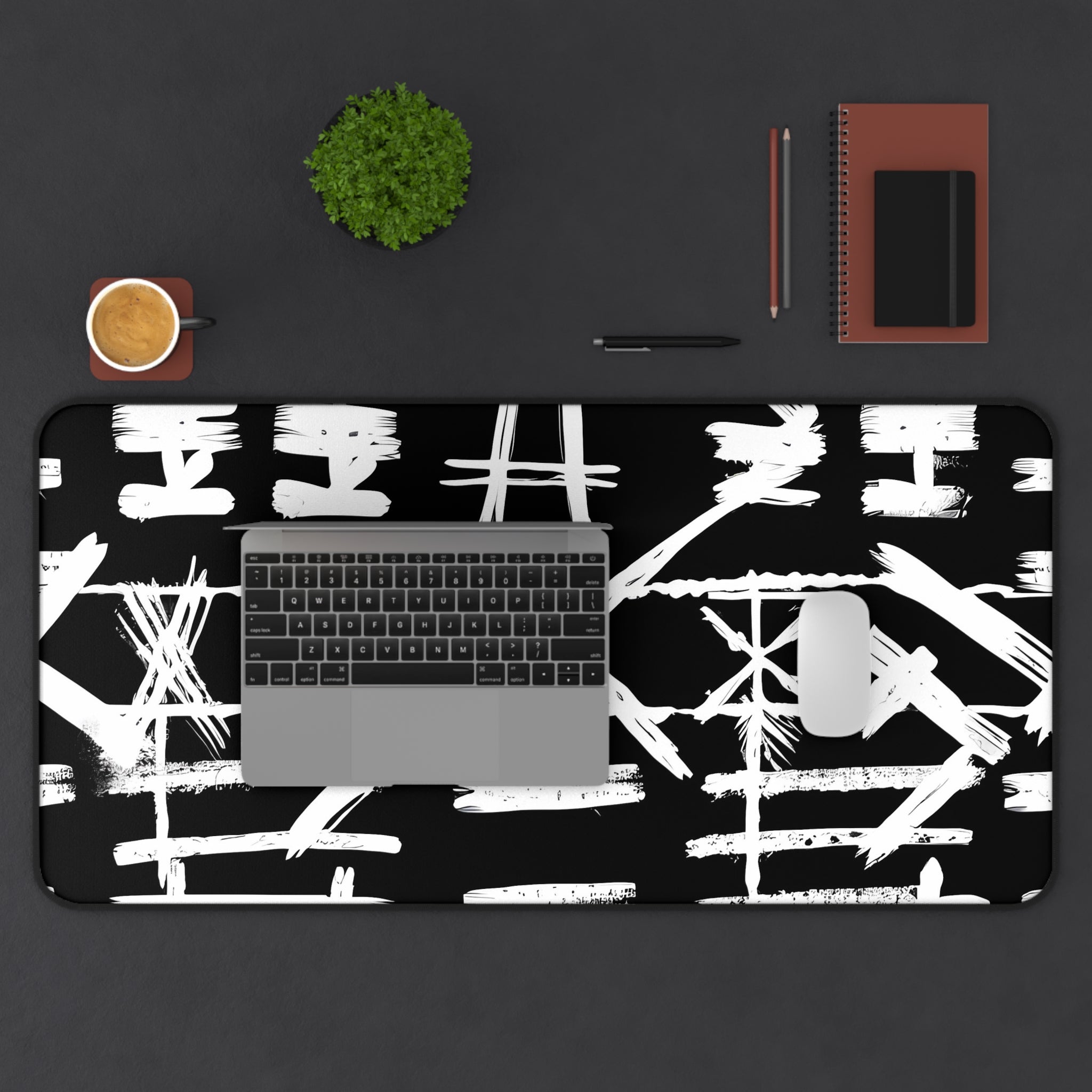 black-xxx-monochrome-mouse-pad-black-and-white-face-desk-mat-sleek-black-and-white-desk-pad-modern-minimalist-mouse-pad