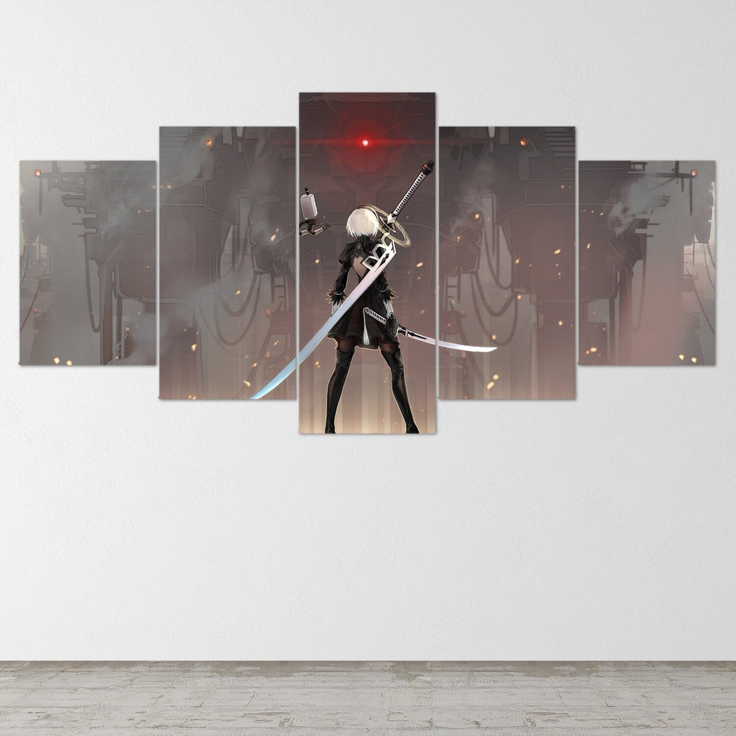 nier-automata-5-piece-canvas-wall-art-nier-automata-poster-nier-automata-art-nier-automata-print-nier-automata-2b-nier-automa