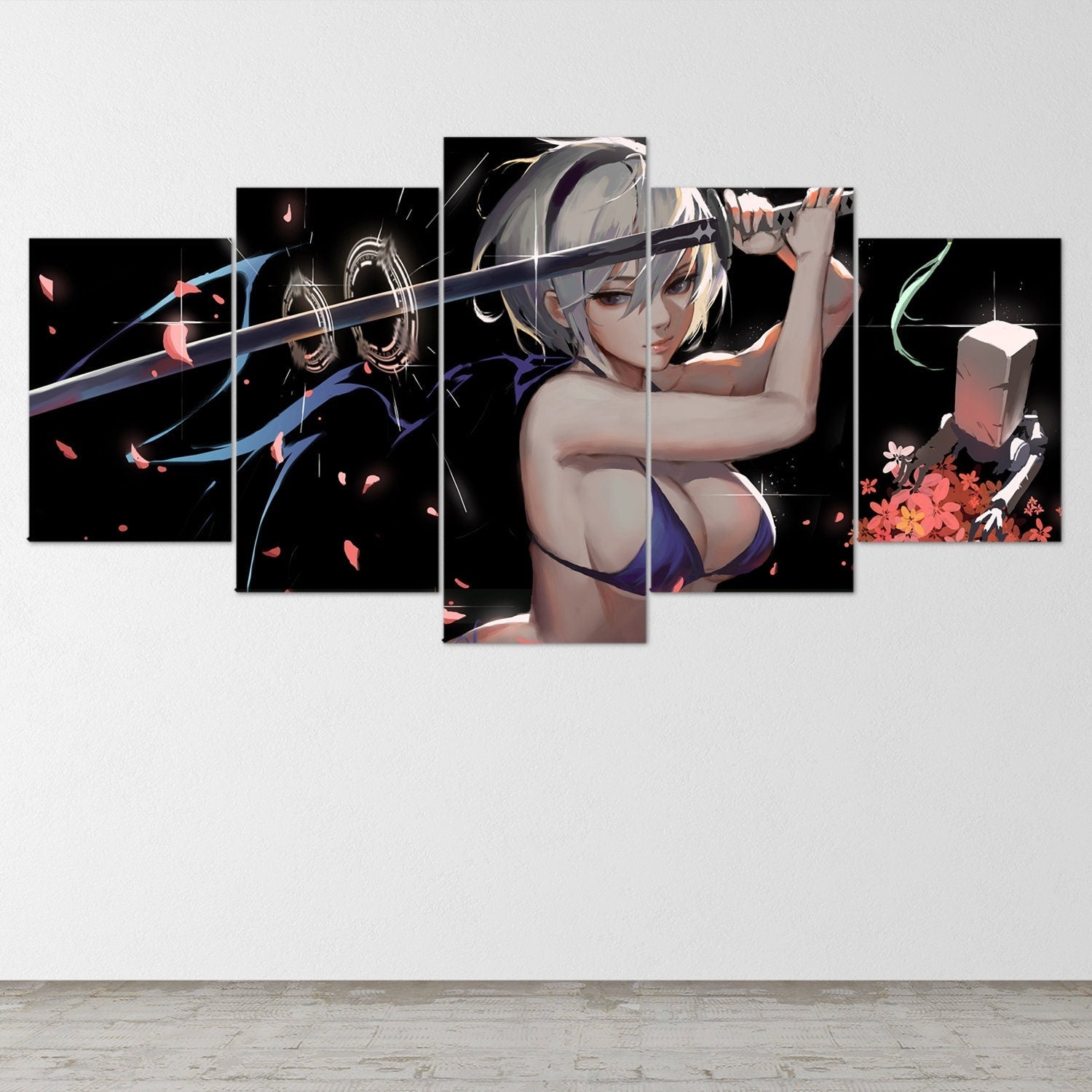 nier-automata-5-piece-canvas-wall-art-nier-automata-poster-nier-automata-art-nier-automata-print-nier-automata-2b-nier-automa