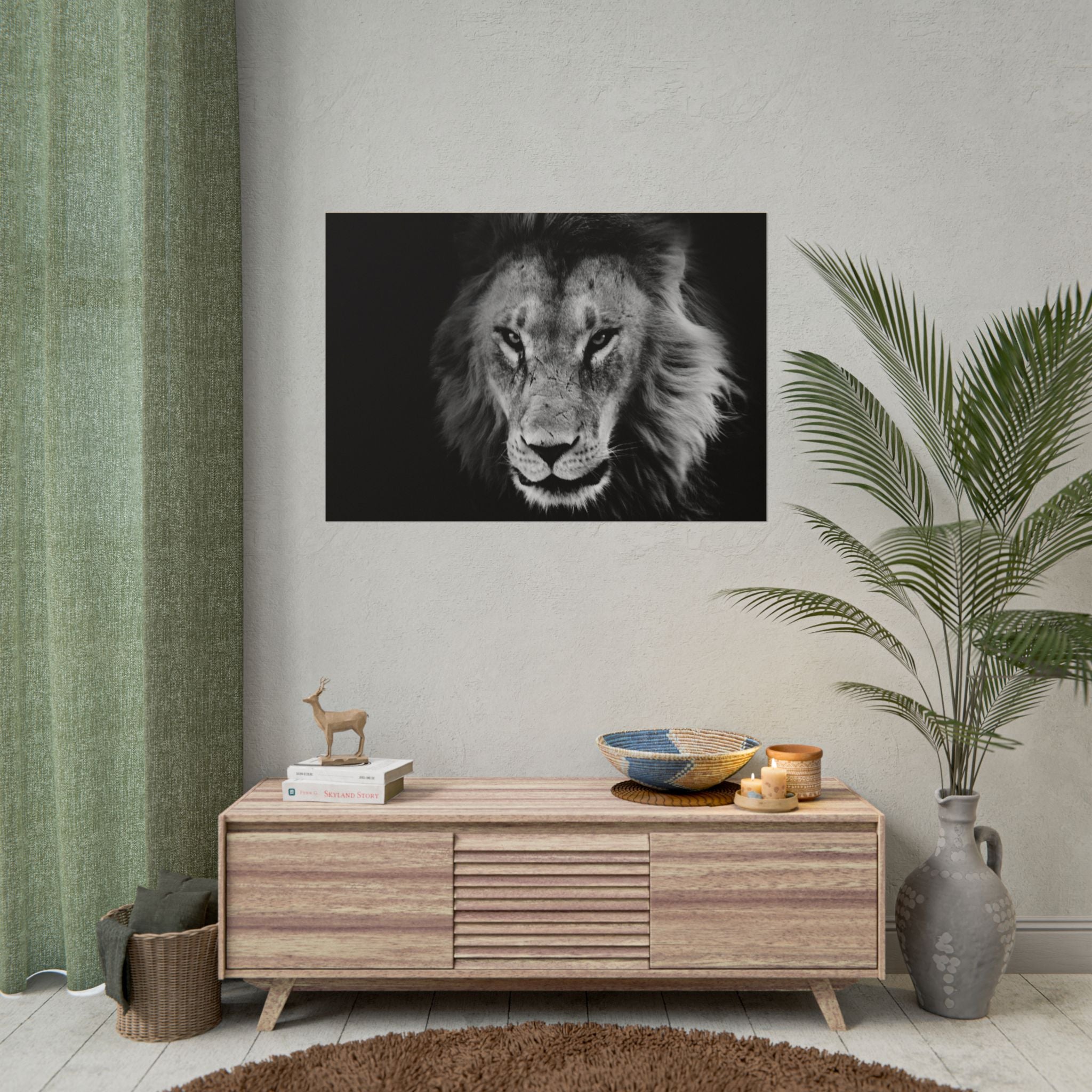 poster-print-lion-wall-art-black-and-white-living-room-decor-monochrome-art-lion-poster-jungle-animal-art-print-wildlife-safa