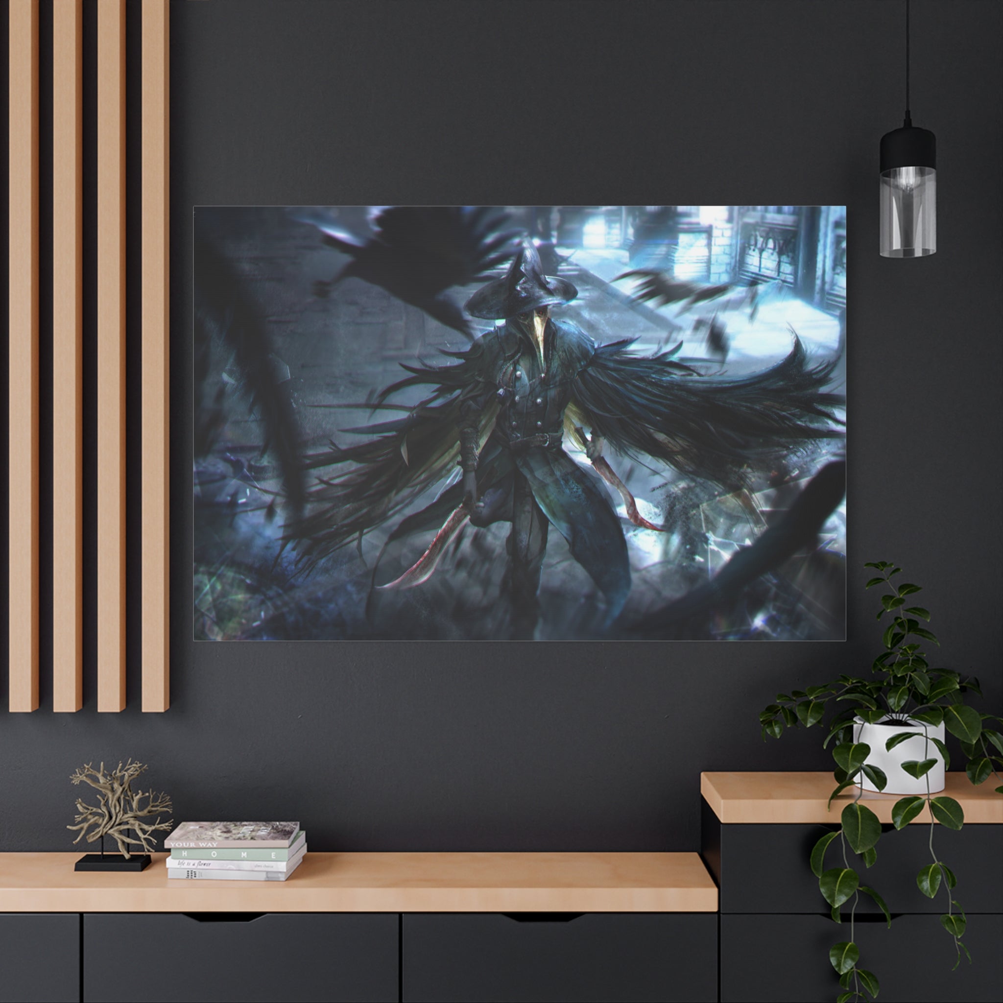 Bloodborne Eileen The Crow Canvas Wall Art, Fantasy Home Wall Decor, Game Wall Art Print, Gothic Art