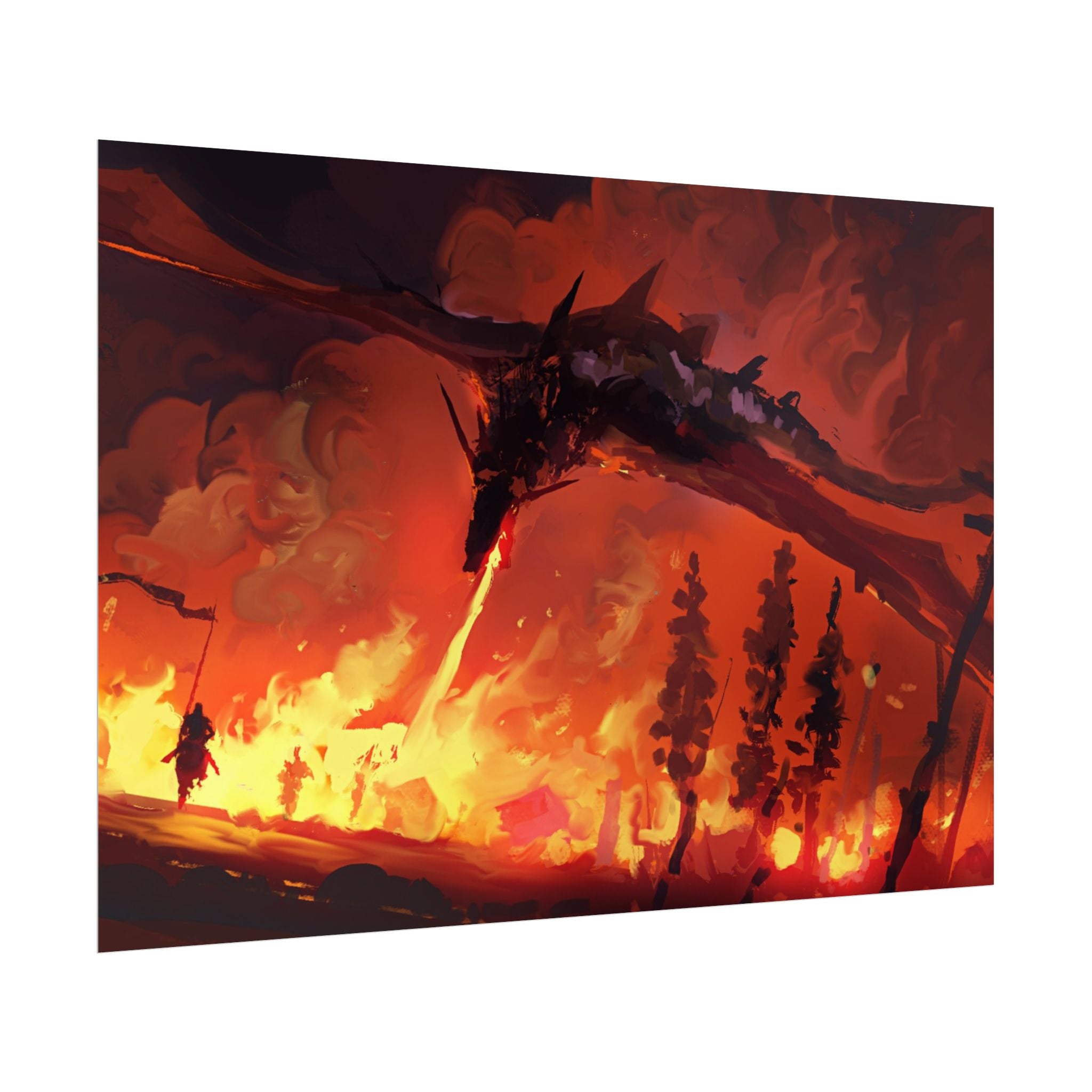 dragon-fire-rolled-poster-fantasy-art-print-mythical-creature-room-decor-dungeons-and-dragons-wall-art-magical-poster-print-m
