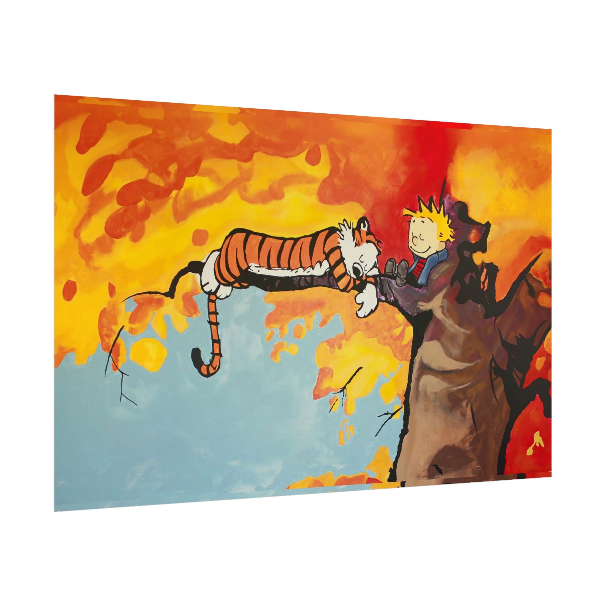 Calvin and Hobbes Art Poster - Nostalgic Cartoon Wall Decor - Unique Birthday Gift for Fans - Timeless Comic Book Design