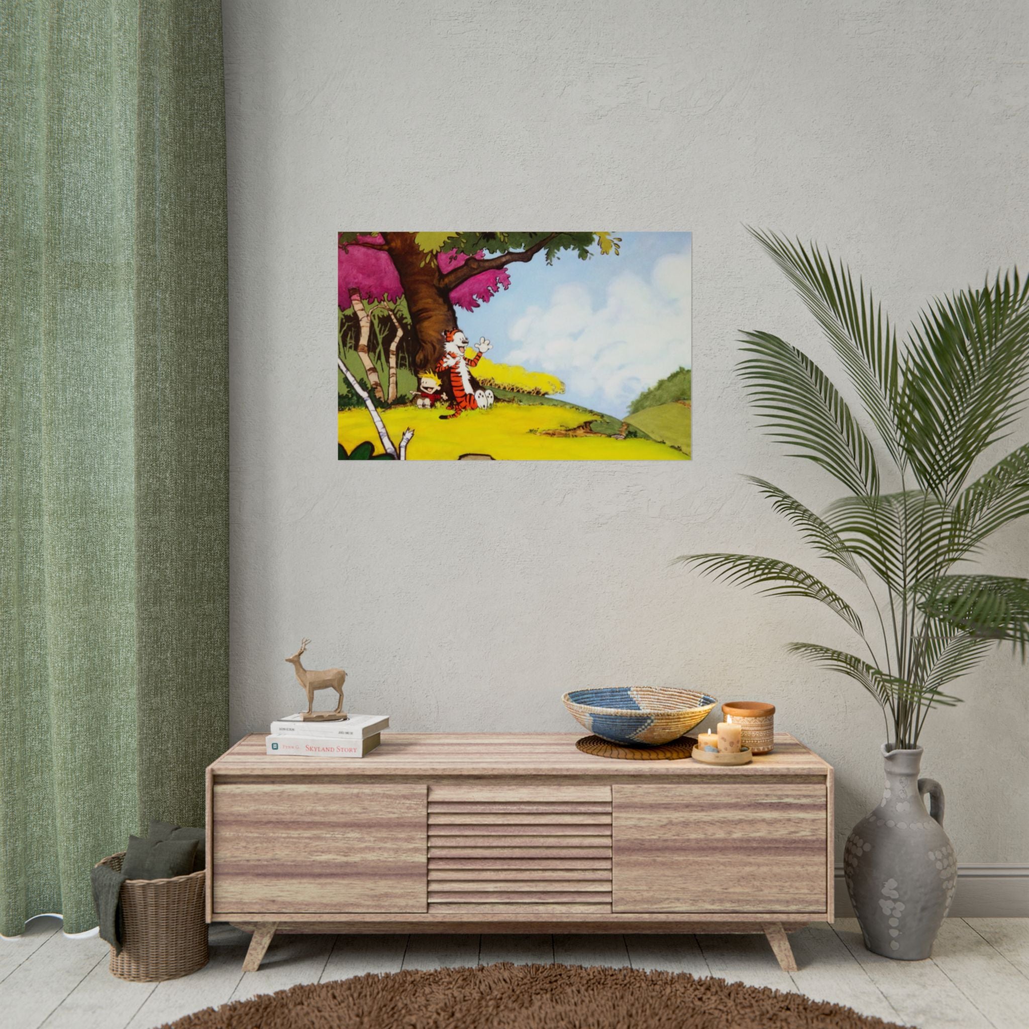 Calvin and Hobbes Poster Wall Art - Nostalgic Cartoon Wall Decor - Unique Birthday Gift for Fans - Timeless Comic Book Design