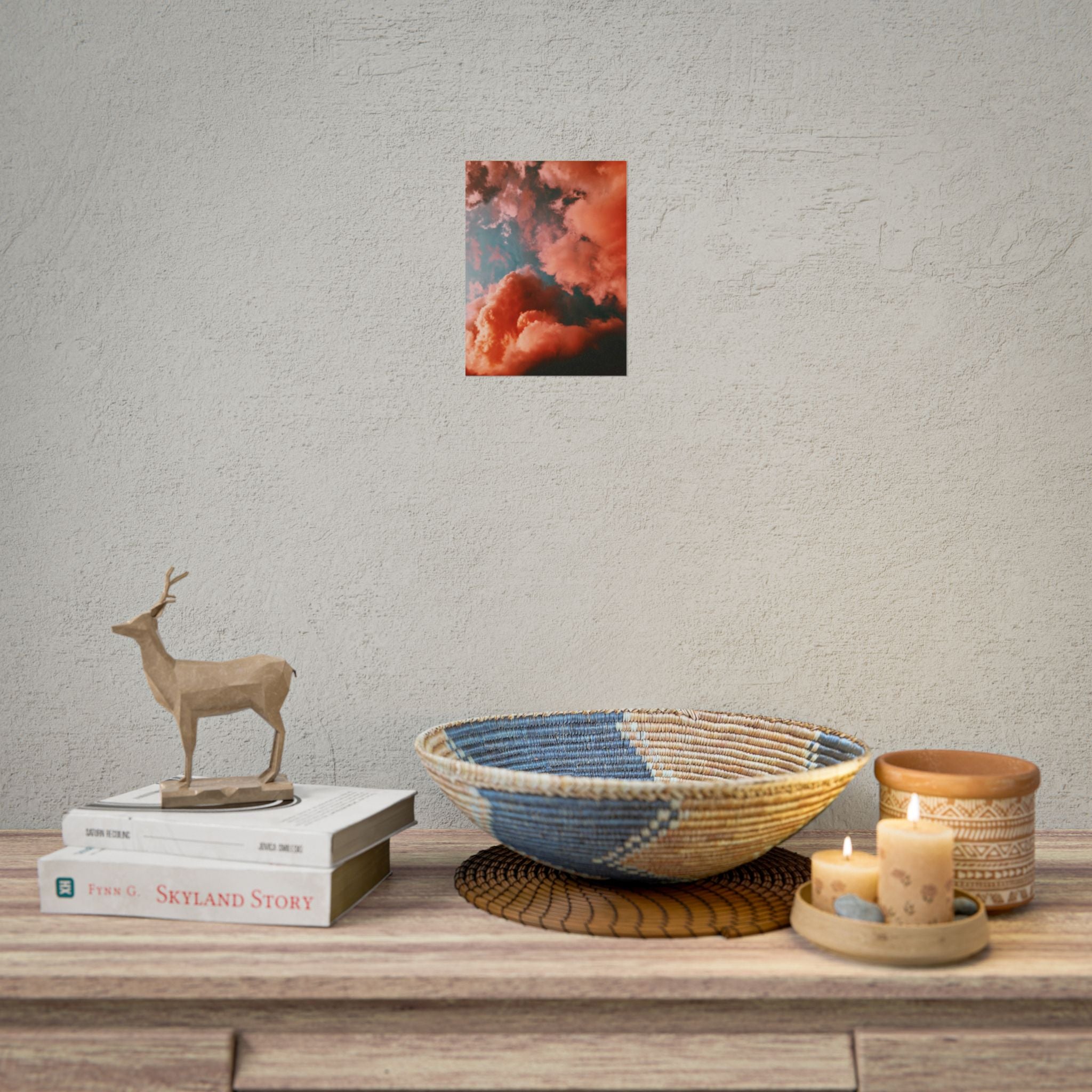 pinkish-cloud-sunset-poster-print-pink-wall-art-sunset-artwork-home-wall-decor-room-decoration-wall-hanging