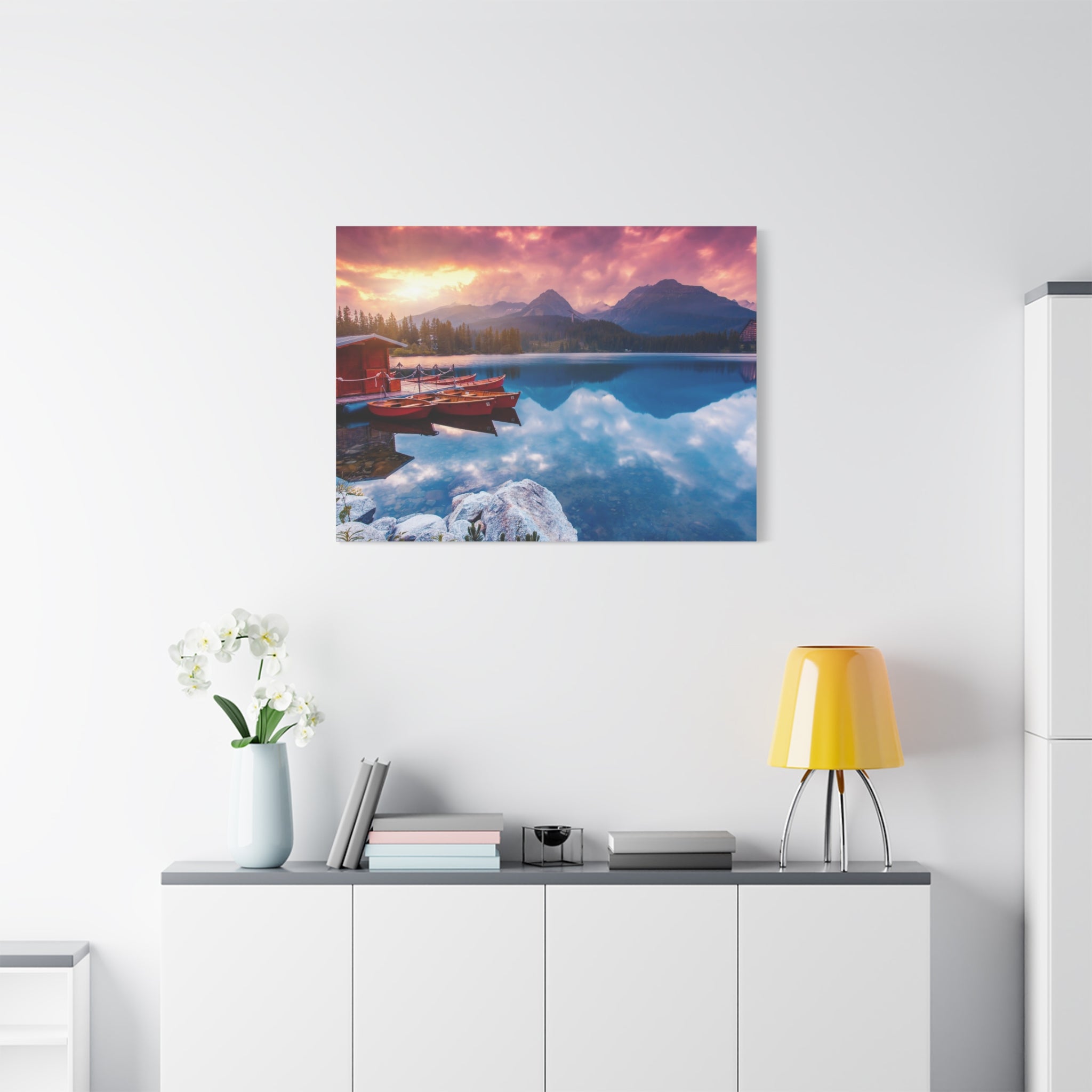 canvas-print-nature-sunrise-wall-art-lake-mountain-scenery-decor-stretched-matte-canvas-mountain-decor-home-decor-nature-wall