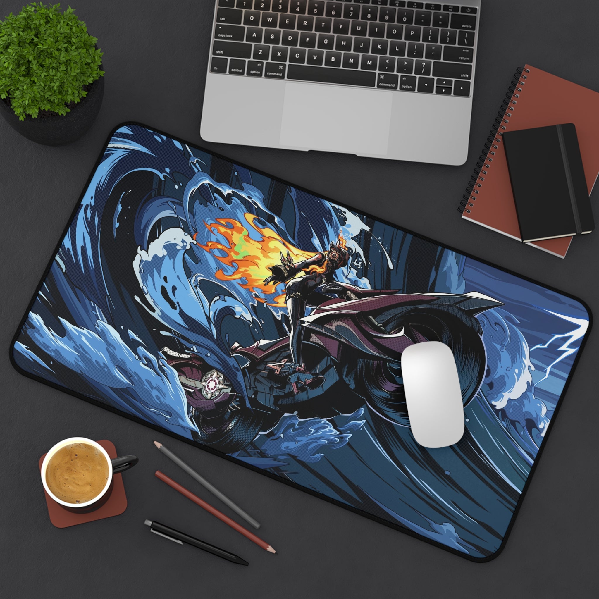 Genshin Impact Mavuika Mousepad - Desk Mat - XL Anime Gaming Pad - Waifu Extended Desk Pad - Genshin