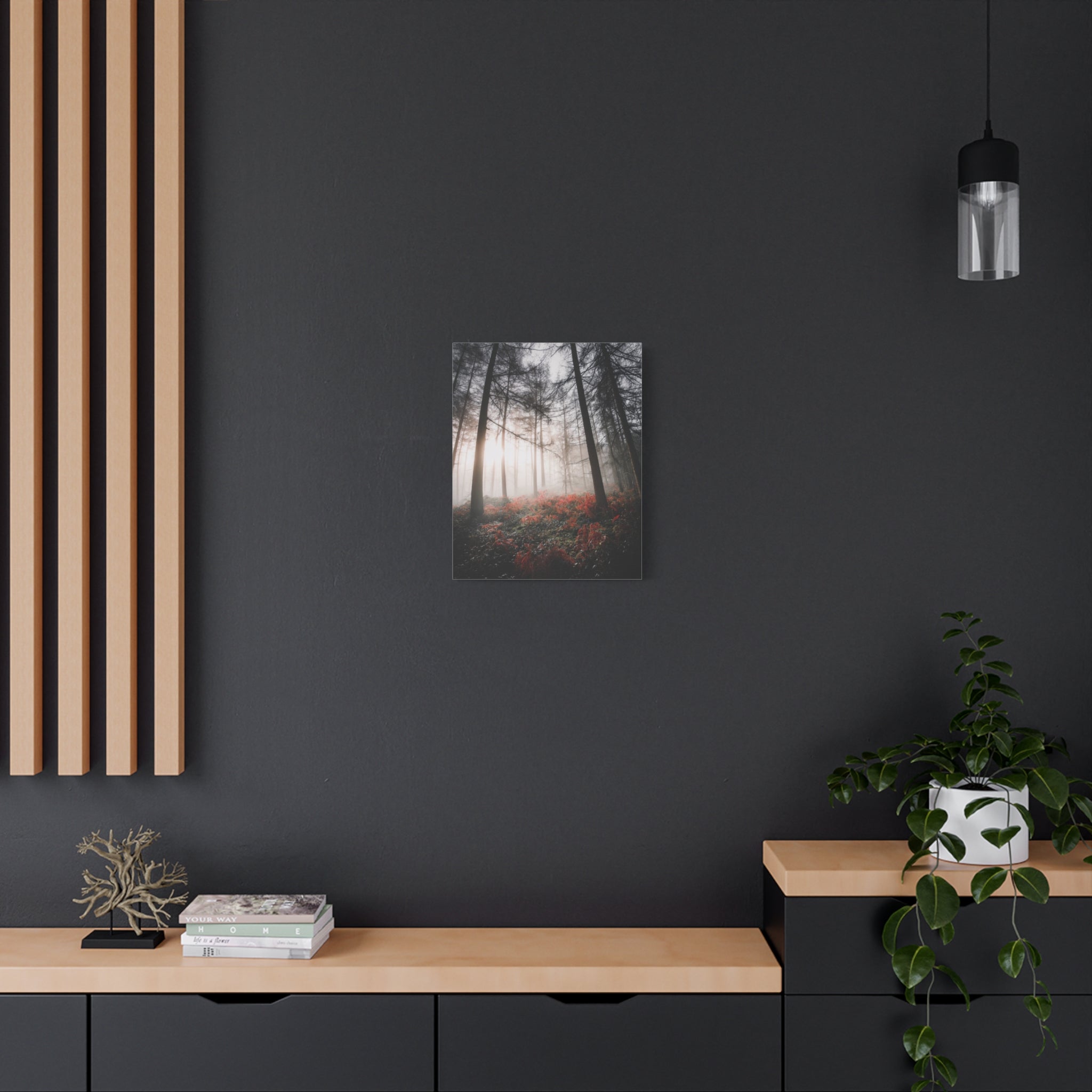 canvas-print-misty-woods-art-living-room-wall-decor-sunlight-forest-landscape-aesthetic-nature-art-stretched-artwork-matte-ca
