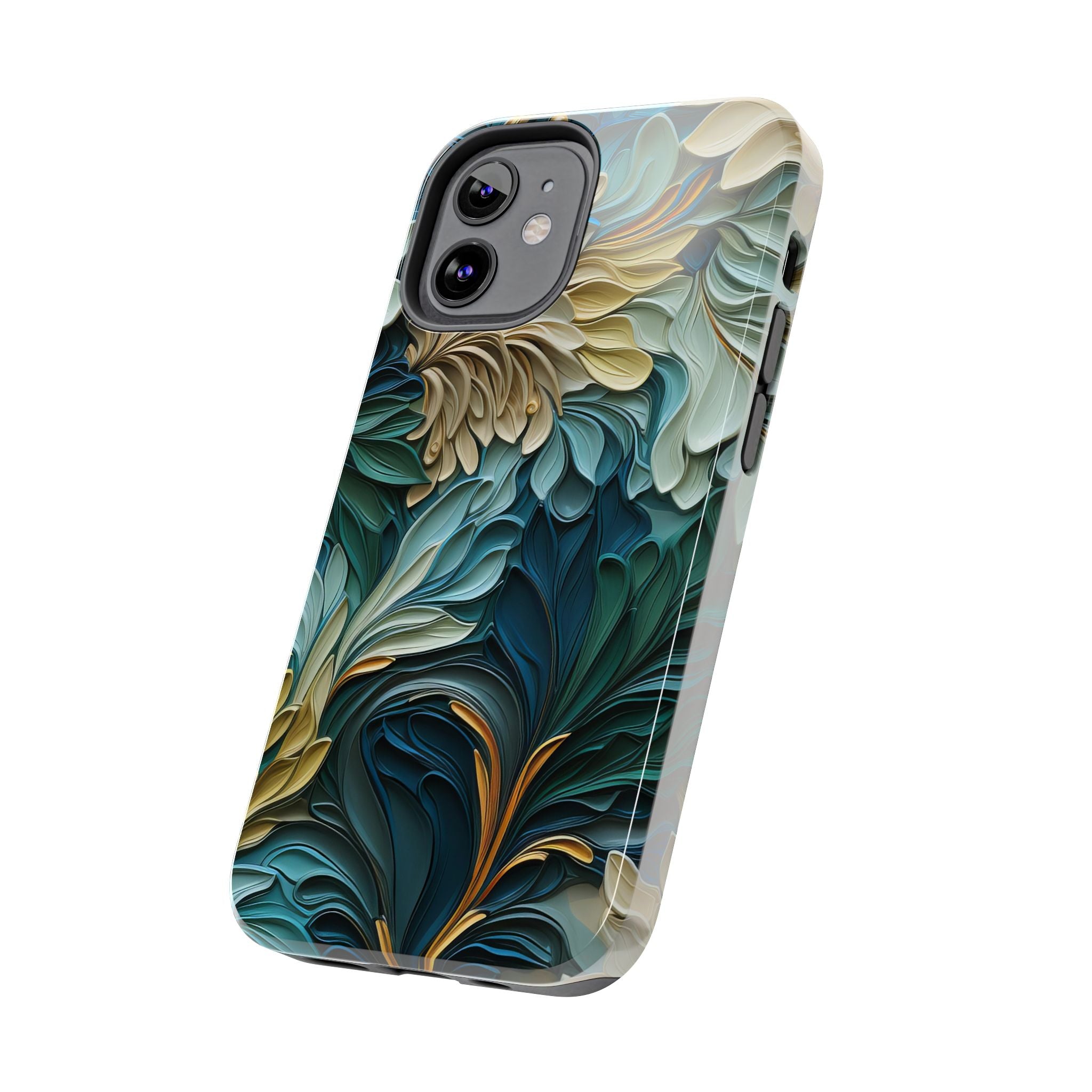 textured-art-nouveau-floral-tough-phone-case-cottagecore-iphone-case-unique-floral-phone-cover-vintage-style-iphone-case-prot