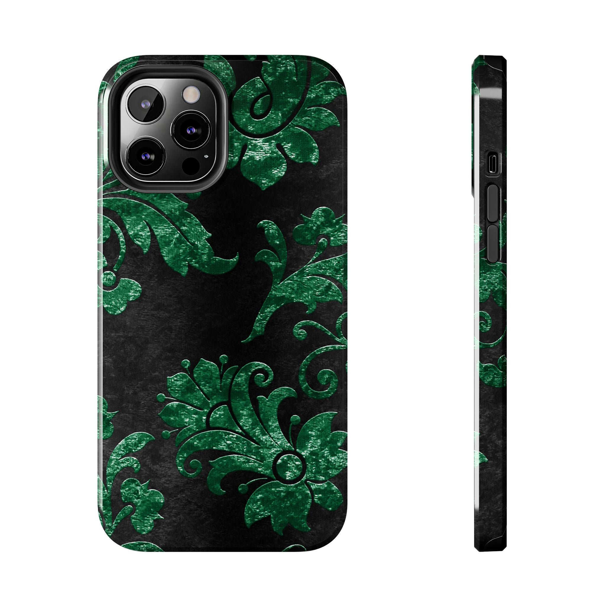 embossed-emerald-velvet-tough-iphone-case-protective-iphone-cover-heavy-duty-iphone-case-rugged-phone-case-durable-smartphone