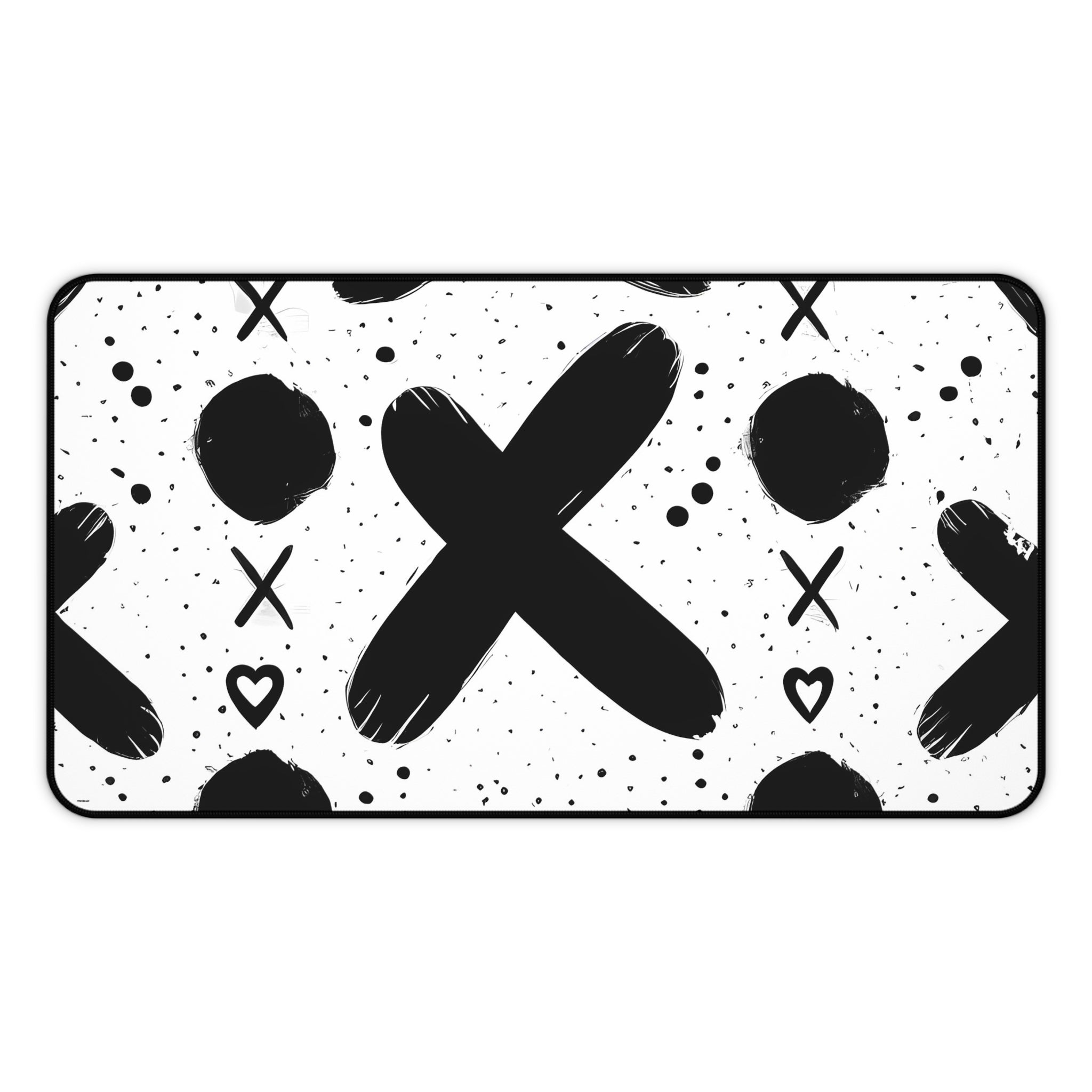 xo-monochrome-mouse-pad-black-and-white-face-desk-mat-sleek-black-and-white-desk-pad-modern-minimalist-mouse-pad