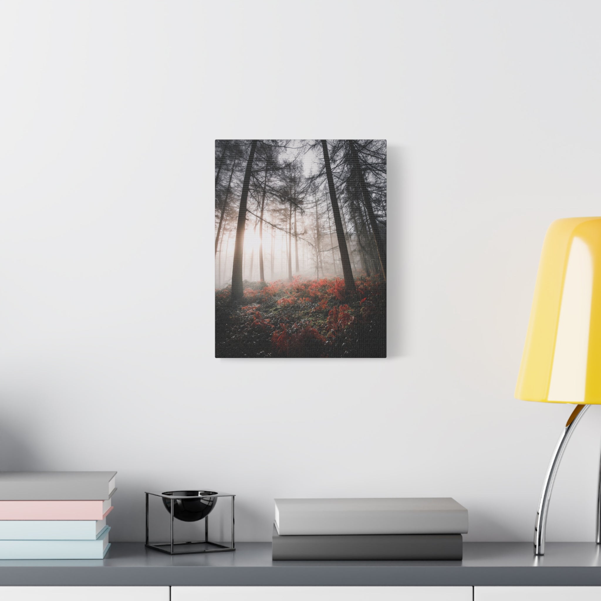 canvas-print-misty-woods-art-living-room-wall-decor-sunlight-forest-landscape-aesthetic-nature-art-stretched-artwork-matte-ca