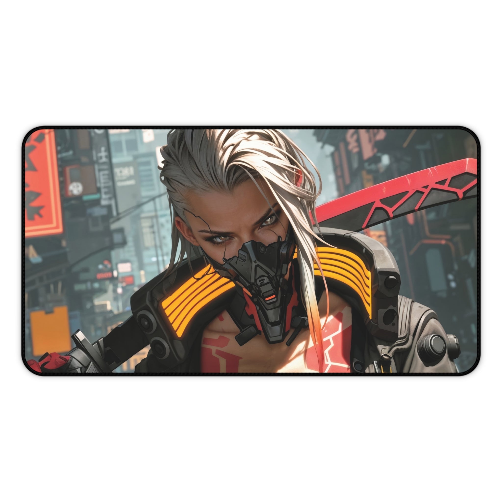 cyberpunk-girl-with-sword-mouse-pad-large-gaming-desk-mat-fantasy-protective-desk-pad-cyber-desk-accessory