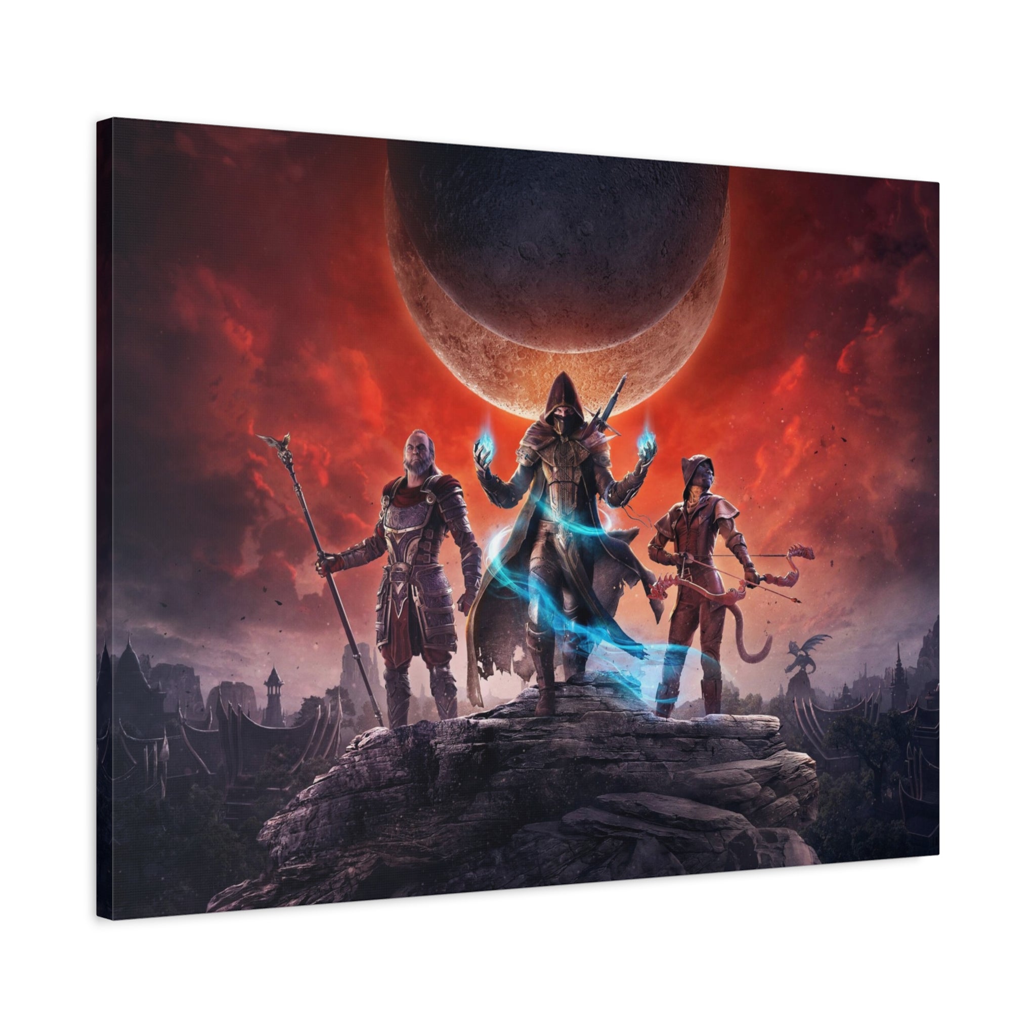 The Elder Scrolls Elsweyr, Skyrim Canvas Wall Art - Dragon Game Canvas Print Room Decor, Gaming Wall Art, Skyrim Gift