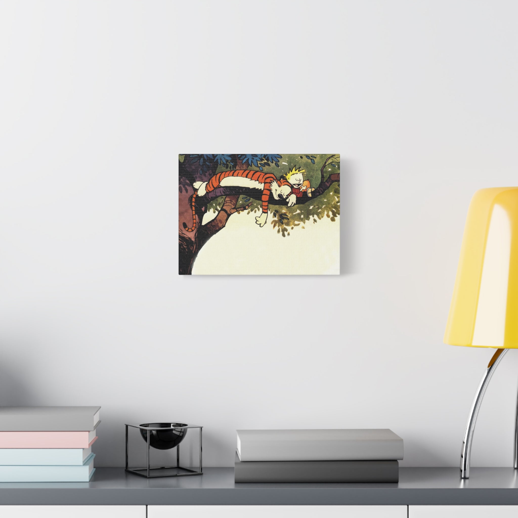 Calvin and Hobbes Canvas Wall Art - Nostalgic Comic Book Poster for Kids Room & Nursery Room Decor - Adventure Theme Print