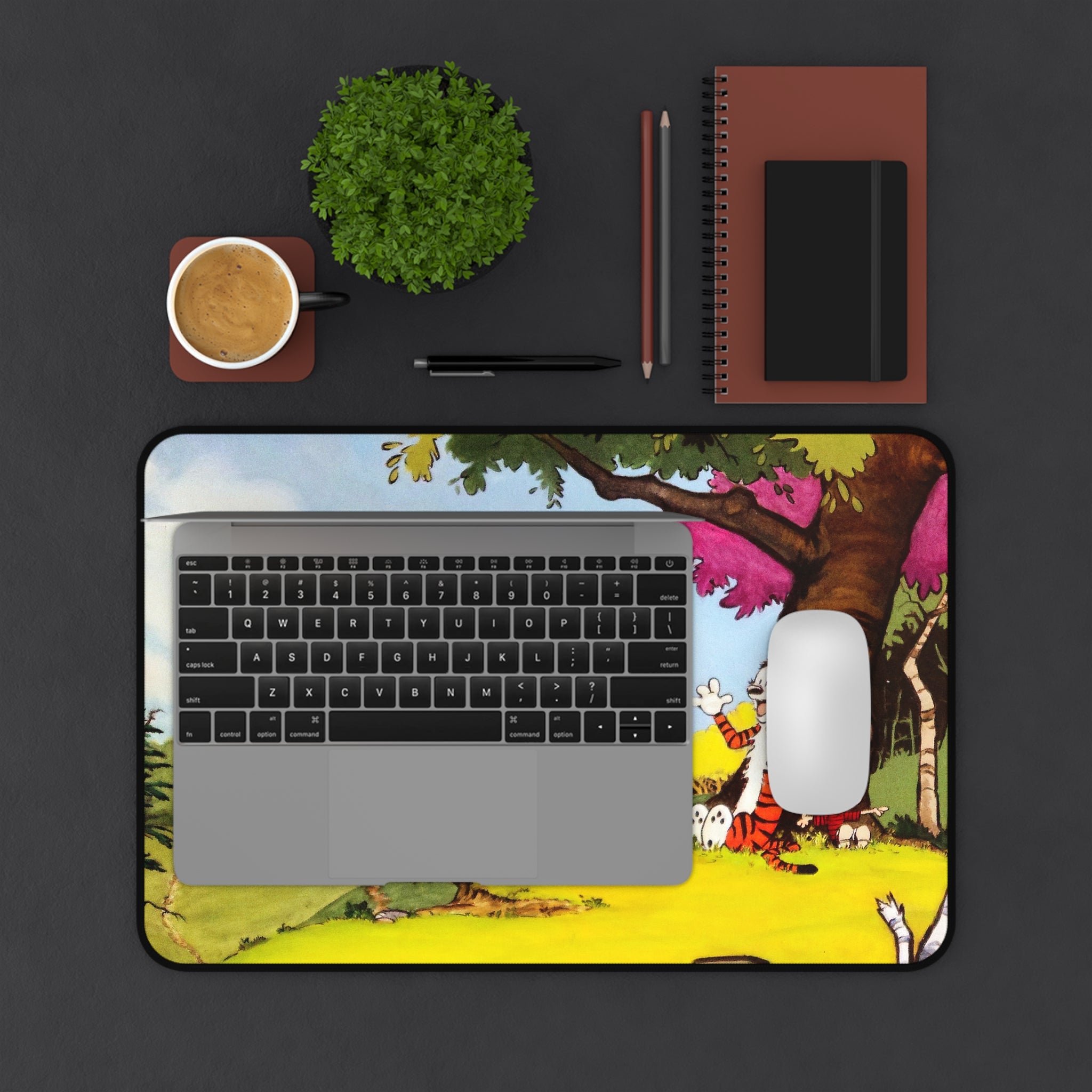 Calvin and Hobbes Mouse Pad, Cartoon Desk Pad, Comicbook Desk Mat, Gift for Desk, Uniqe Desk Decor