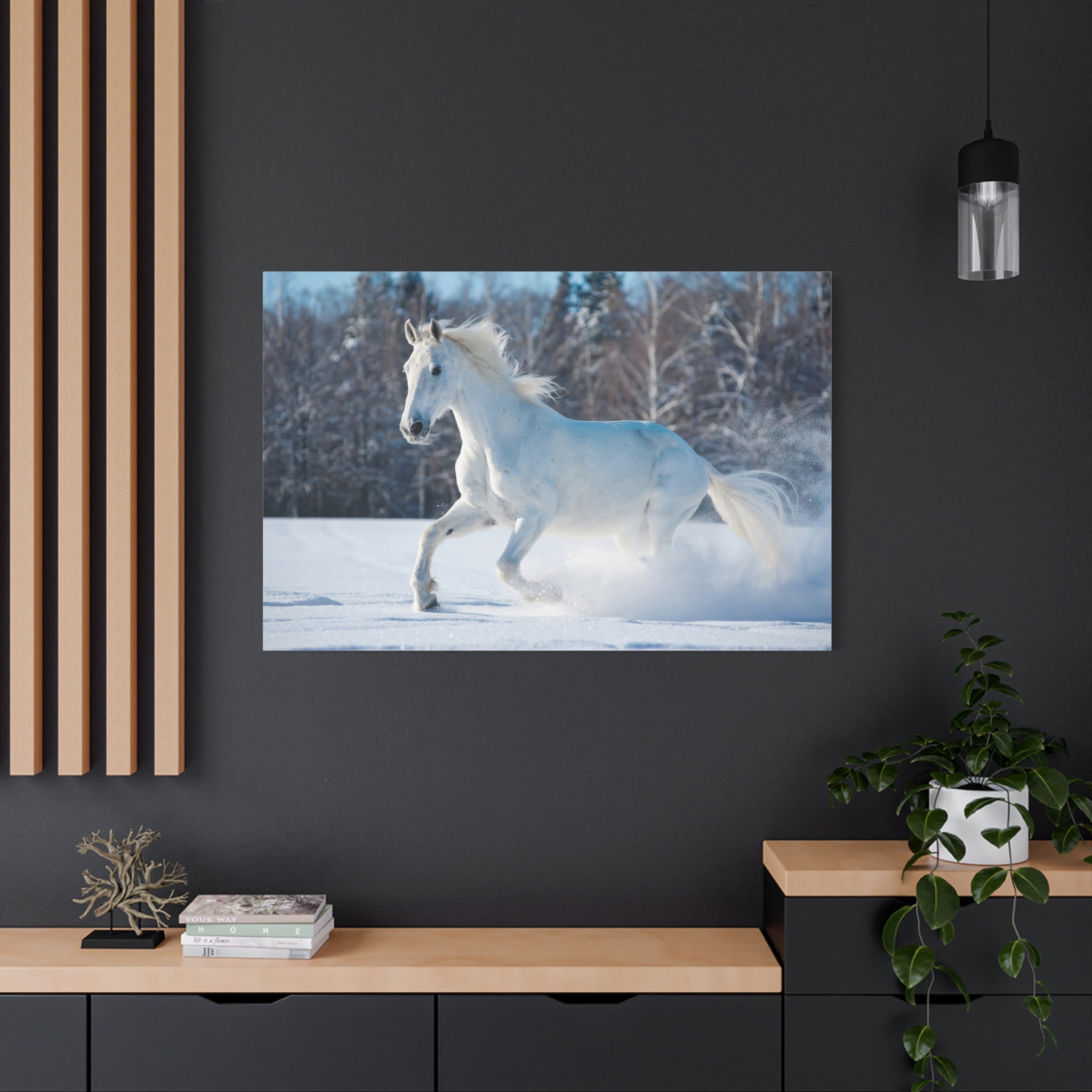 canvas-print-white-horse-winter-wall-art-home-decor-nature-decor-matte-stretched-canvas-alternative-horse-wall-decor-wildlife
