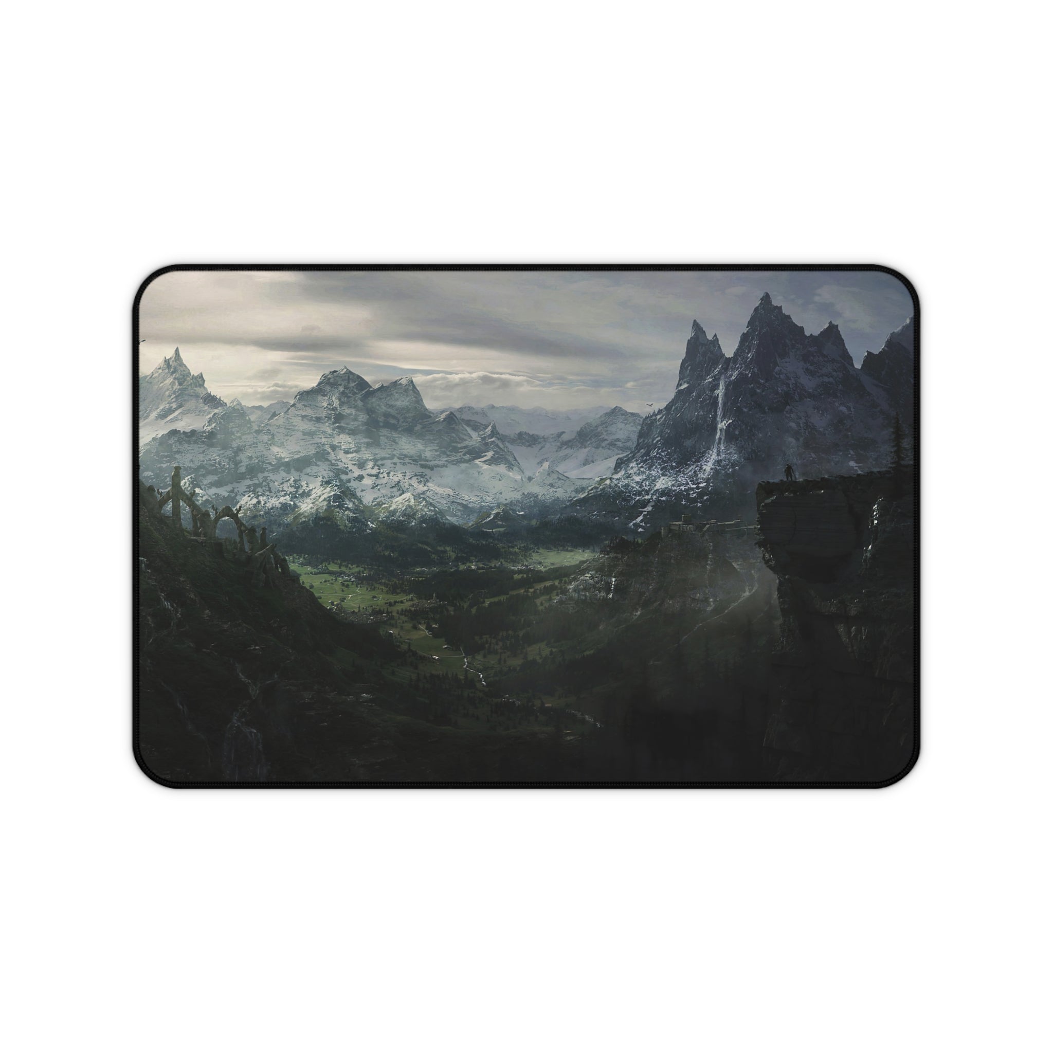 scenery-skyrim-cat-deskpad-the-elder-scrolls-oblivion-mousepad-dark-gaming-desk-mat-dragon-and-viking-warrior-