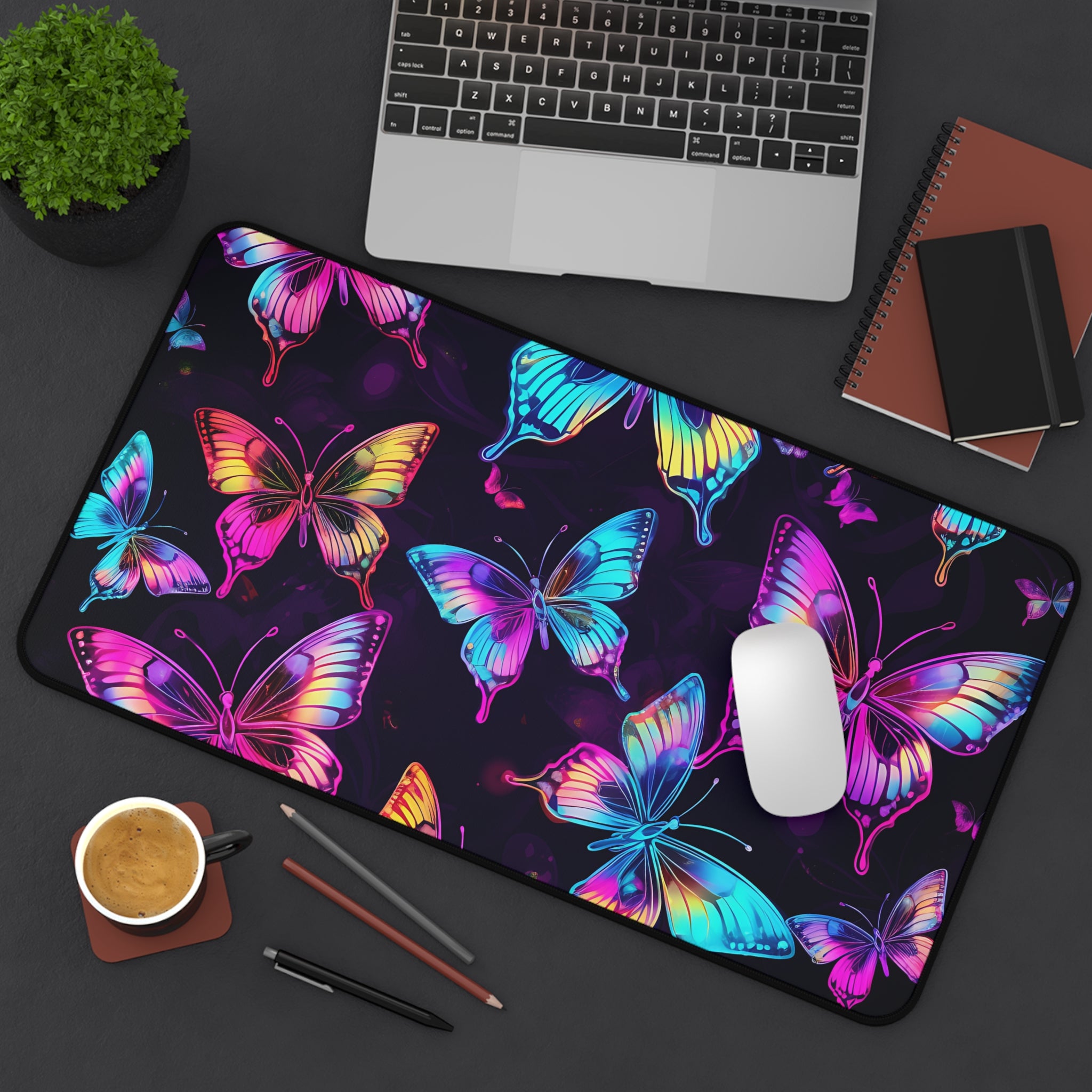 vibrant-pink-blue-butterfly-and-neon-mouse-pad-desk-pad-desk-accessories-office-decor-large-mousepad