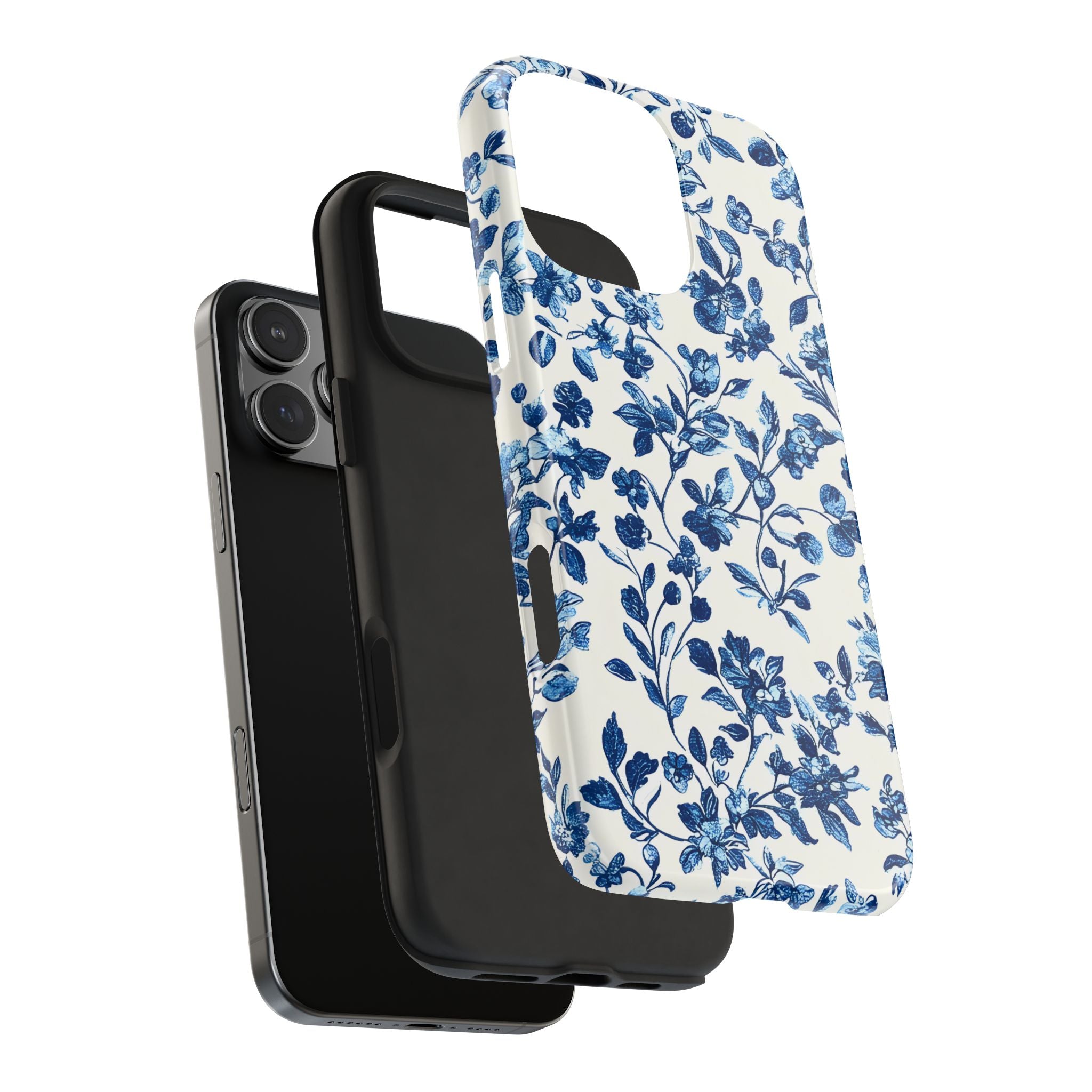 french-toile-floral-tough-phone-case-blue-phone-cover-protective-iphone-case-hard-shell-cellphone-case-vintage-design-phone-c