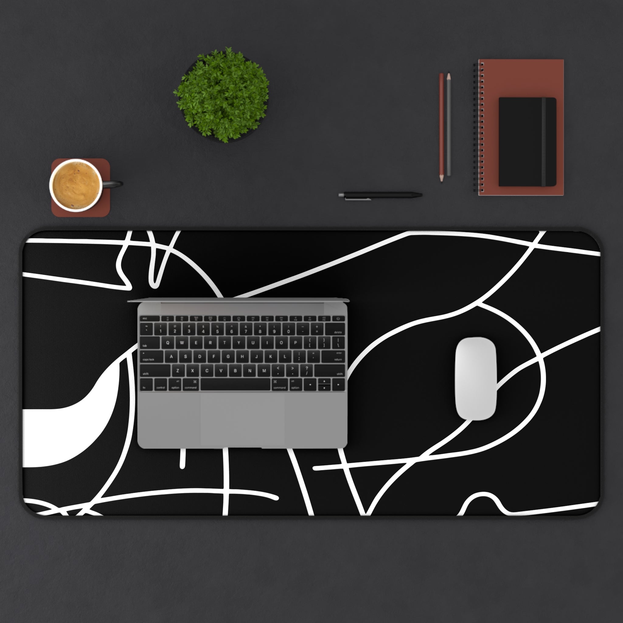 abstract-lines-monochrome-mouse-pad-abstract-art-desk-mat-sleek-black-and-white-desk-pad-minimalist-mouse-pad
