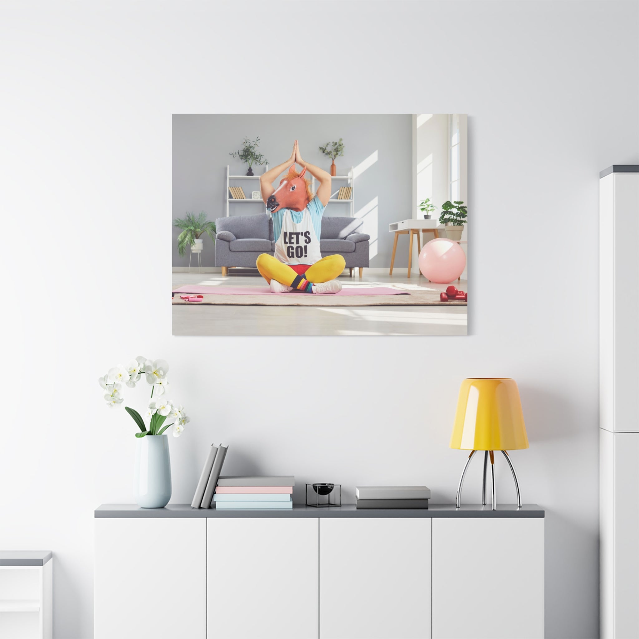 yoga-canvas-funny-horse-mask-matte-wall-art-stretched-decoration-home-decor-gift-poster-print-artwork