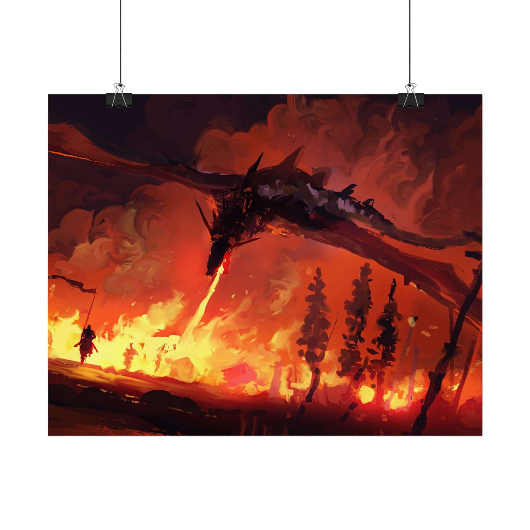 dragon-fire-rolled-poster-fantasy-art-print-mythical-creature-room-decor-dungeons-and-dragons-wall-art-magical-poster-print-m