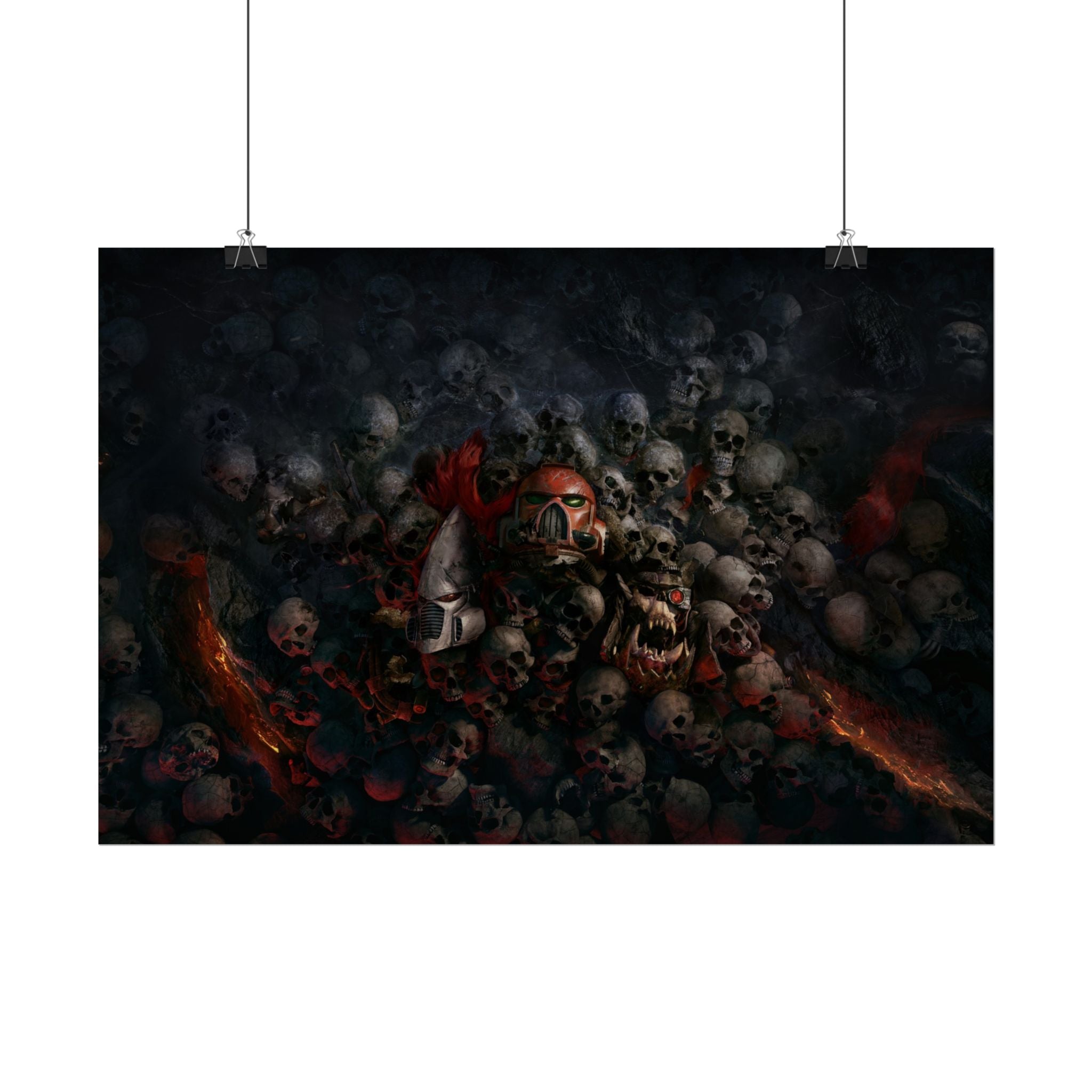 Warhammer 40K Dawn of War Skull Poster Print — Rolled Wall Art for Gamers & Collectors, Space Marine Wall Art, Gaming Room Decor