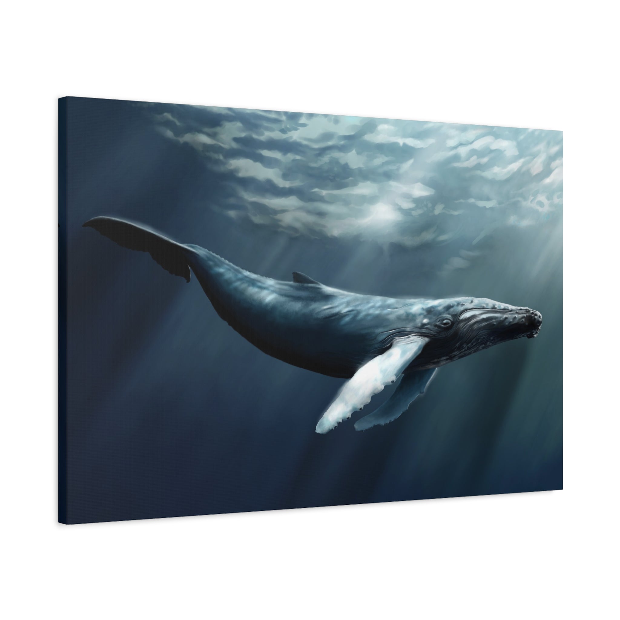 canvas-art-humpback-whale-wall-decor-matte-stretched-print-underwater-ocean-painting-nautical-home-decor-sea-life-artwork-wha