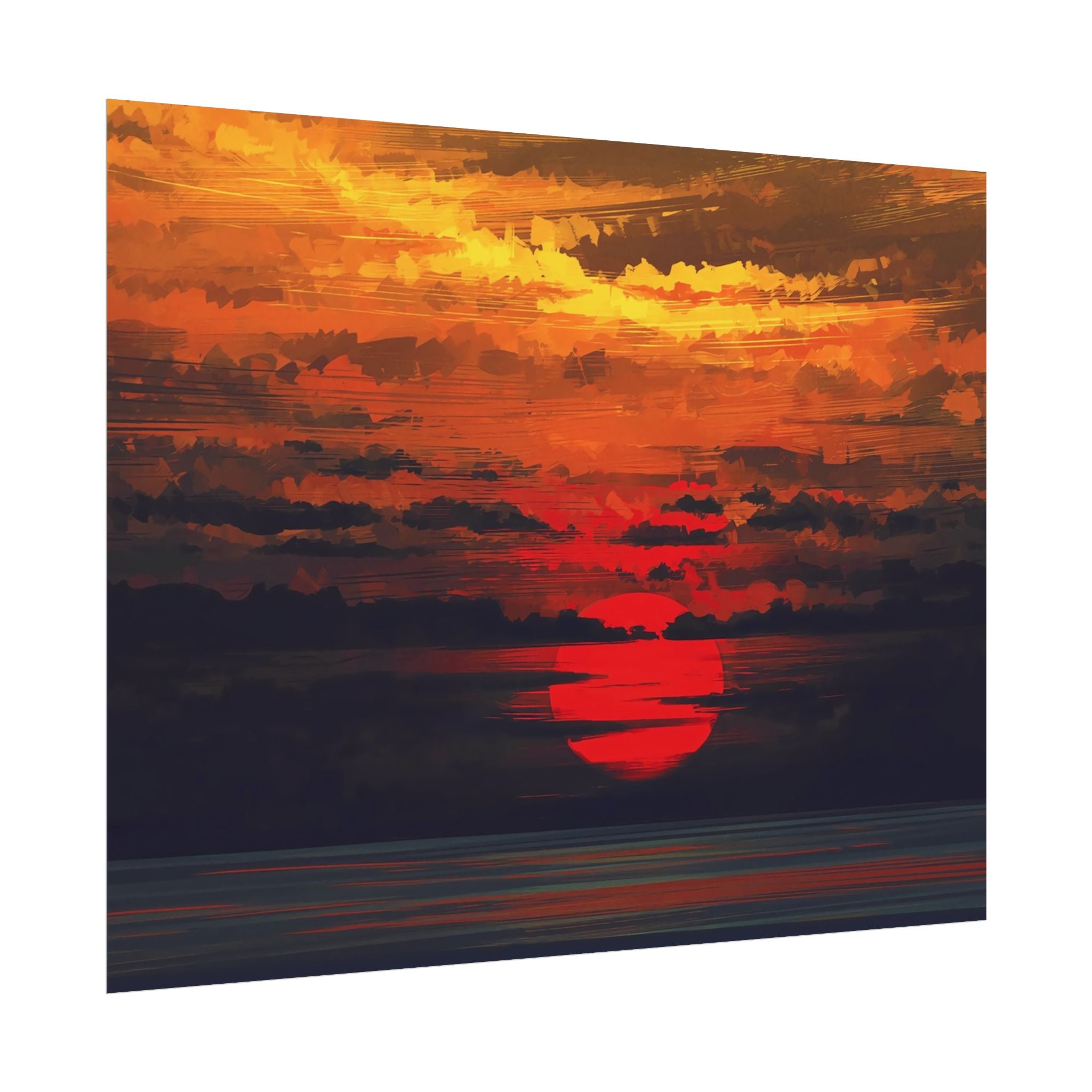 red-sunset-landscape-poster-print-cozy-home-decor-living-room-decor-farm-house-wall-decor-house-warming-gift