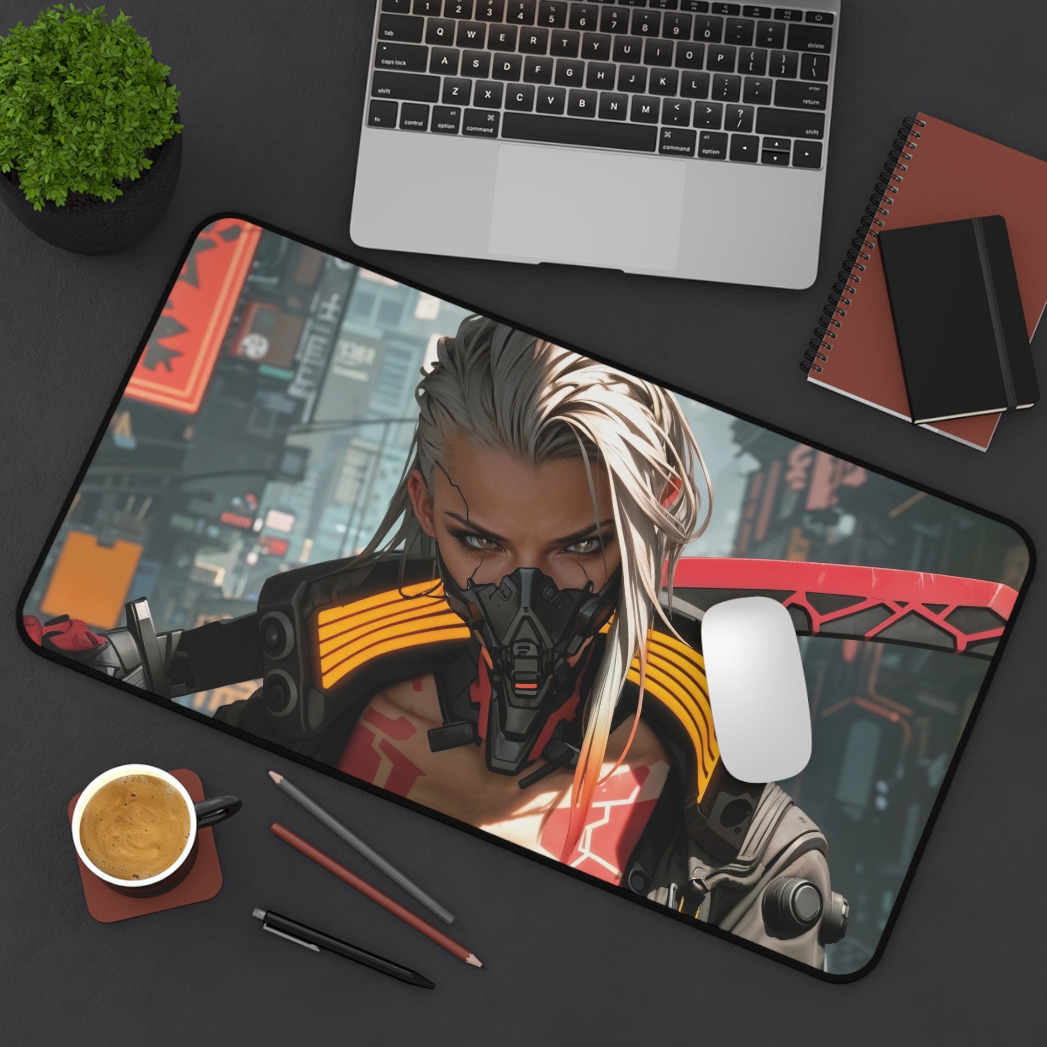 cyberpunk-girl-with-sword-mouse-pad-large-gaming-desk-mat-fantasy-protective-desk-pad-cyber-desk-accessory