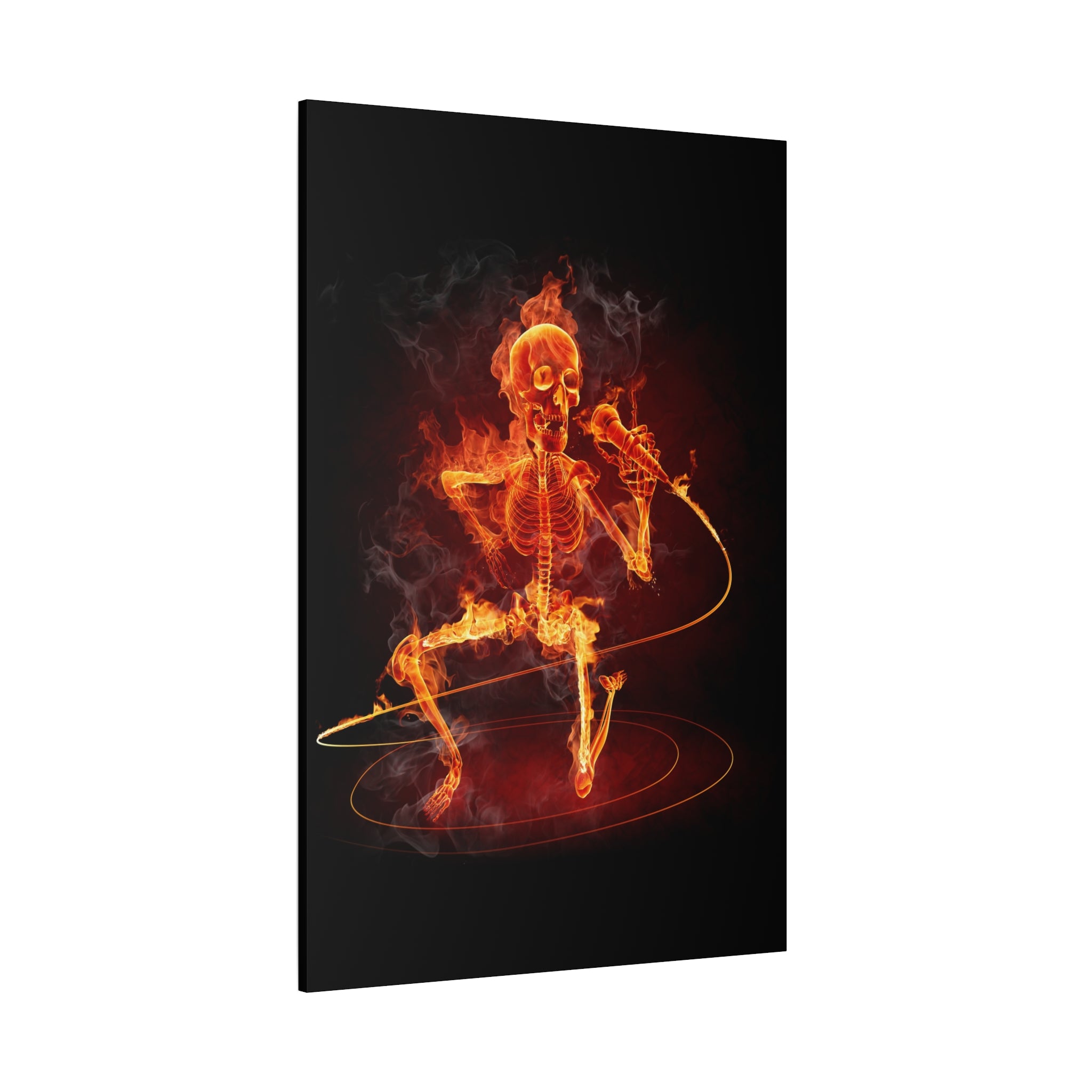 canvas-print-music-microphone-bones-fire-skull-home-decor-living-room-decor-rockn-roll-decor