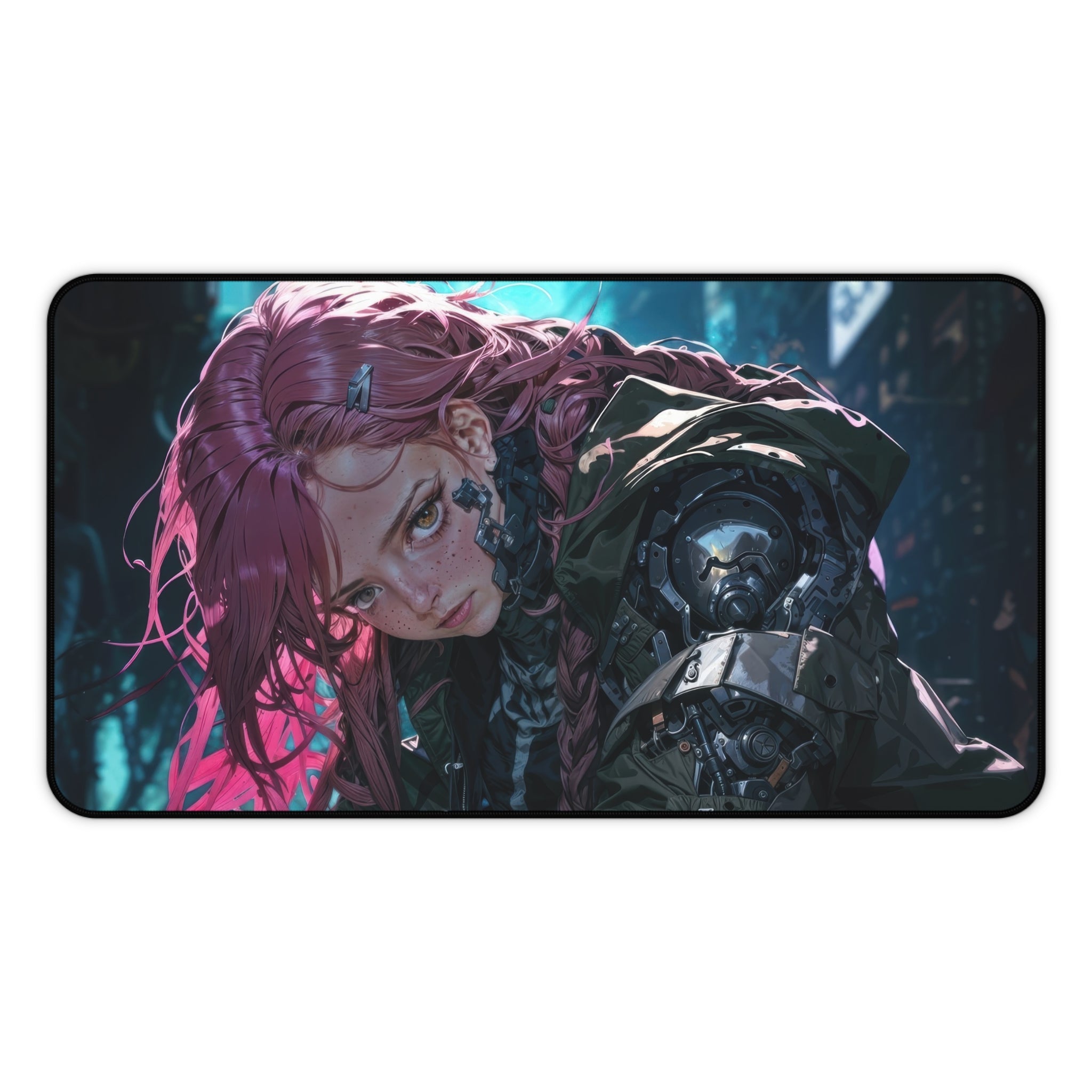 cyberpunk-girl-with-pink-hair-mouse-pad-large-gaming-desk-mat-fantasy-protective-desk-pad-cyber-desk-accessory