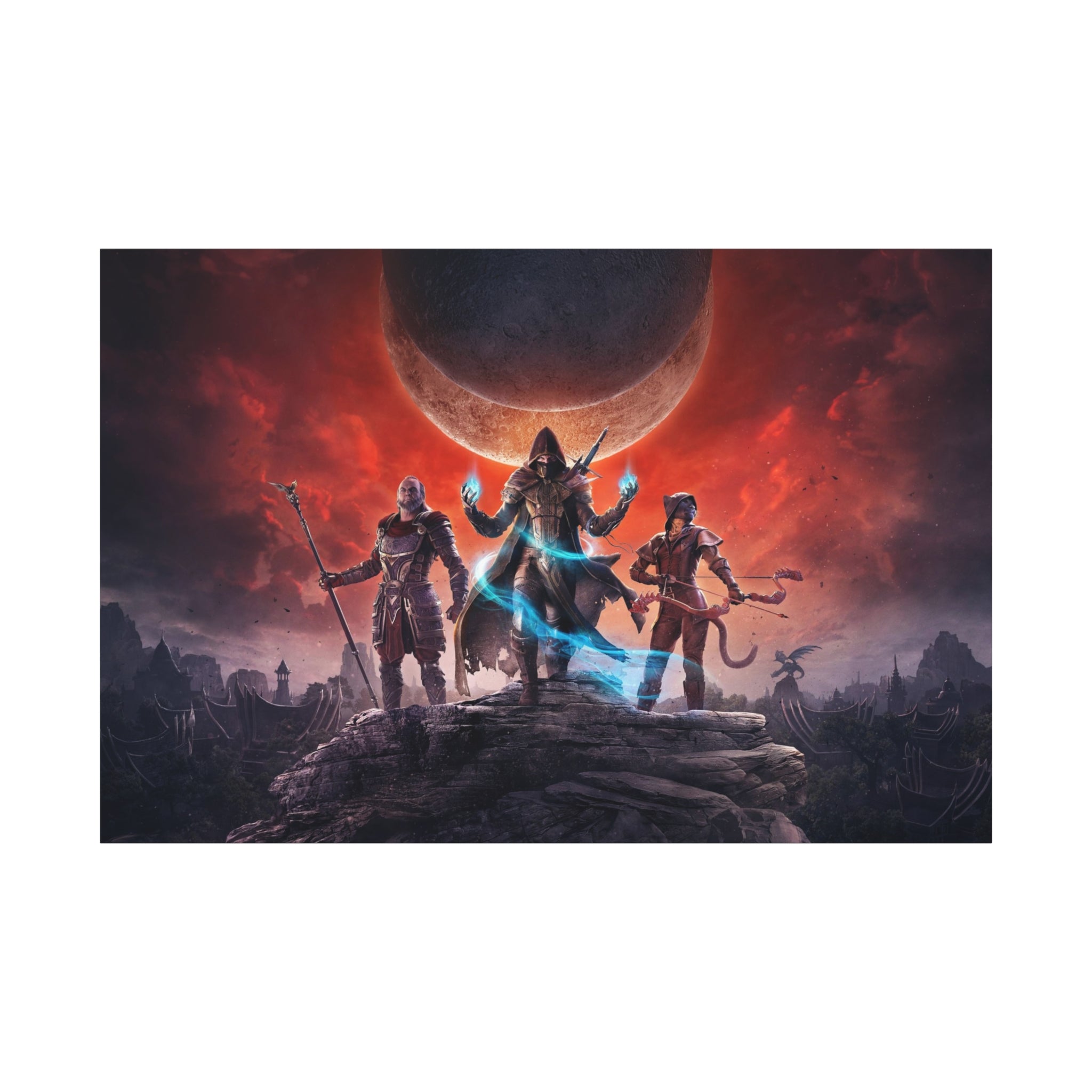 The Elder Scrolls Elsweyr, Skyrim Canvas Wall Art - Dragon Game Canvas Print Room Decor, Gaming Wall Art, Skyrim Gift