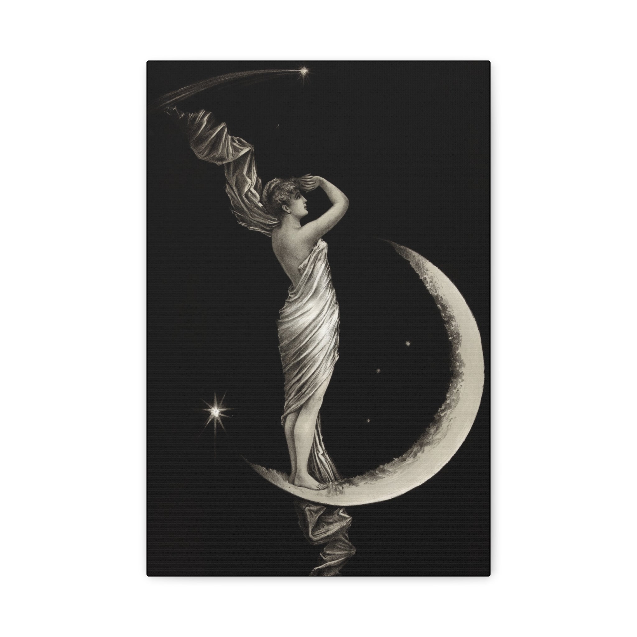 canvas-print-the-universal-favorite-1889-by-geo-h-walker-black-and-white-retro-art-moon-decor-comet-art-matte-canvas