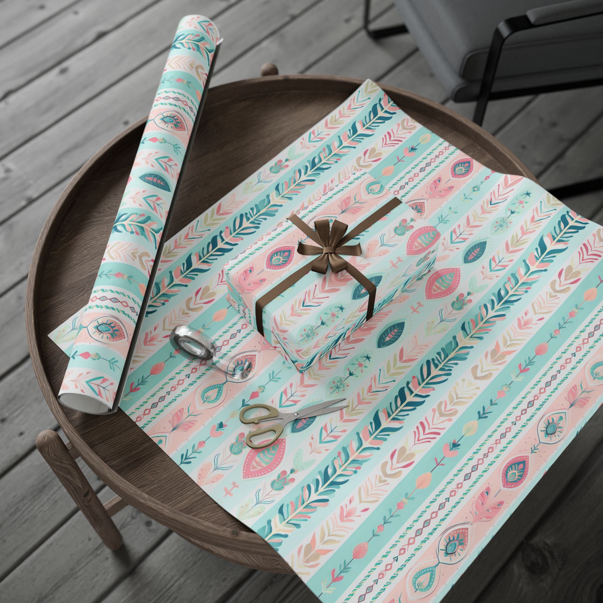 boho-wrapping-papers-pastel-gift-wrap-roll-for-birthday-unique-bohemian-design-holiday-present-wrap-scandinavian-style-packag