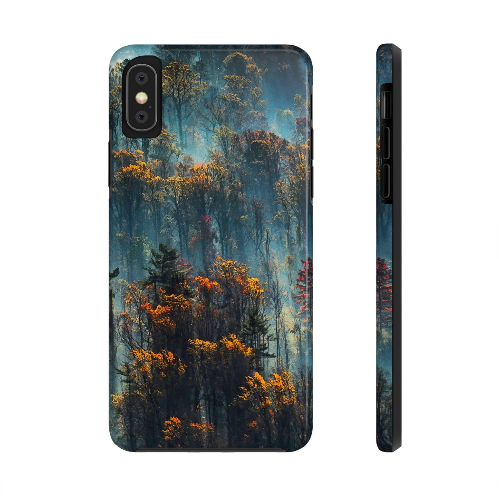 iphone-tough-case-misty-forrest-foggy-fall-iphone-covers-protective-smartphone-cover-nature-lover-gift-adventure-accessory