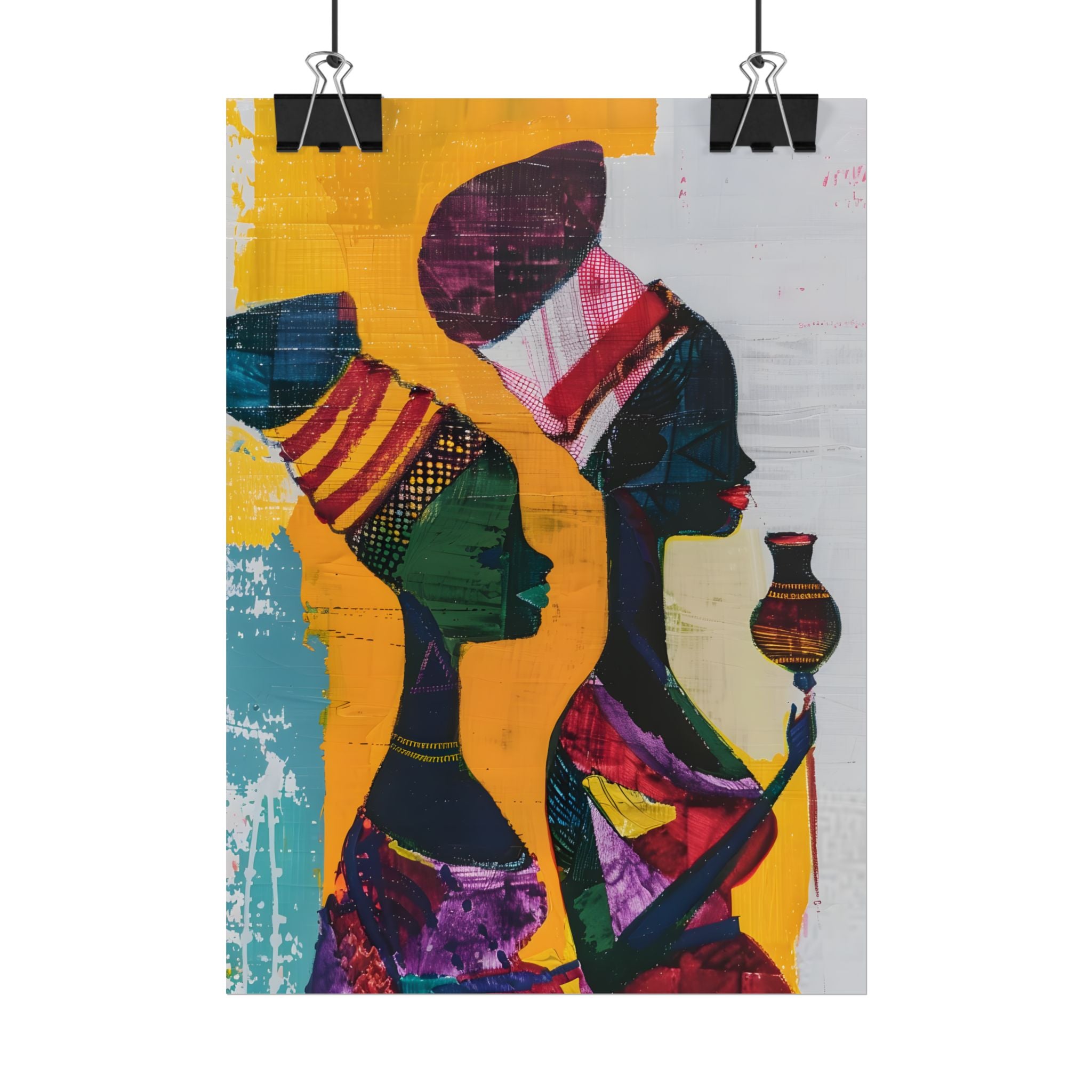 Traditional African Woman Poster Wall Art, African Portrait, Afrocentric, Tribal Home Art, Afro American Art, Ethnic Wall Decor