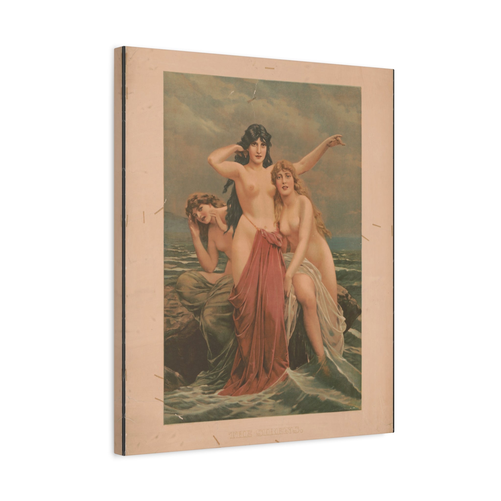 canvas-print-the-sirens-vintage-poster-woman-illustration-wall-decor-mythology-art-retro-sirens-picture-gift-for-mythology-lo