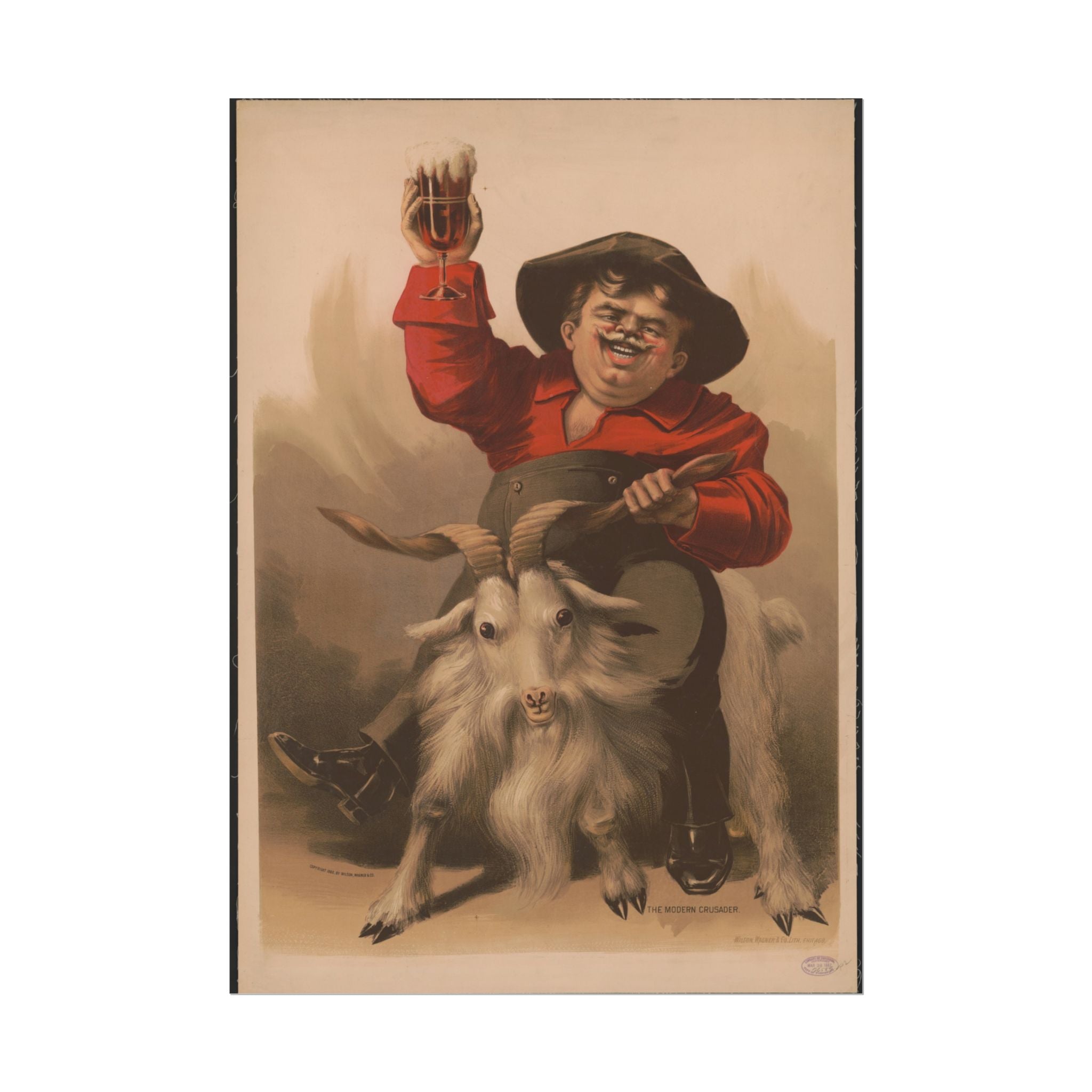 vintage-poster-print-modern-crusader-beer-wall-art-bar-decor-living-room-decor-alcohol-gift-poster-gift-fun-wall-art